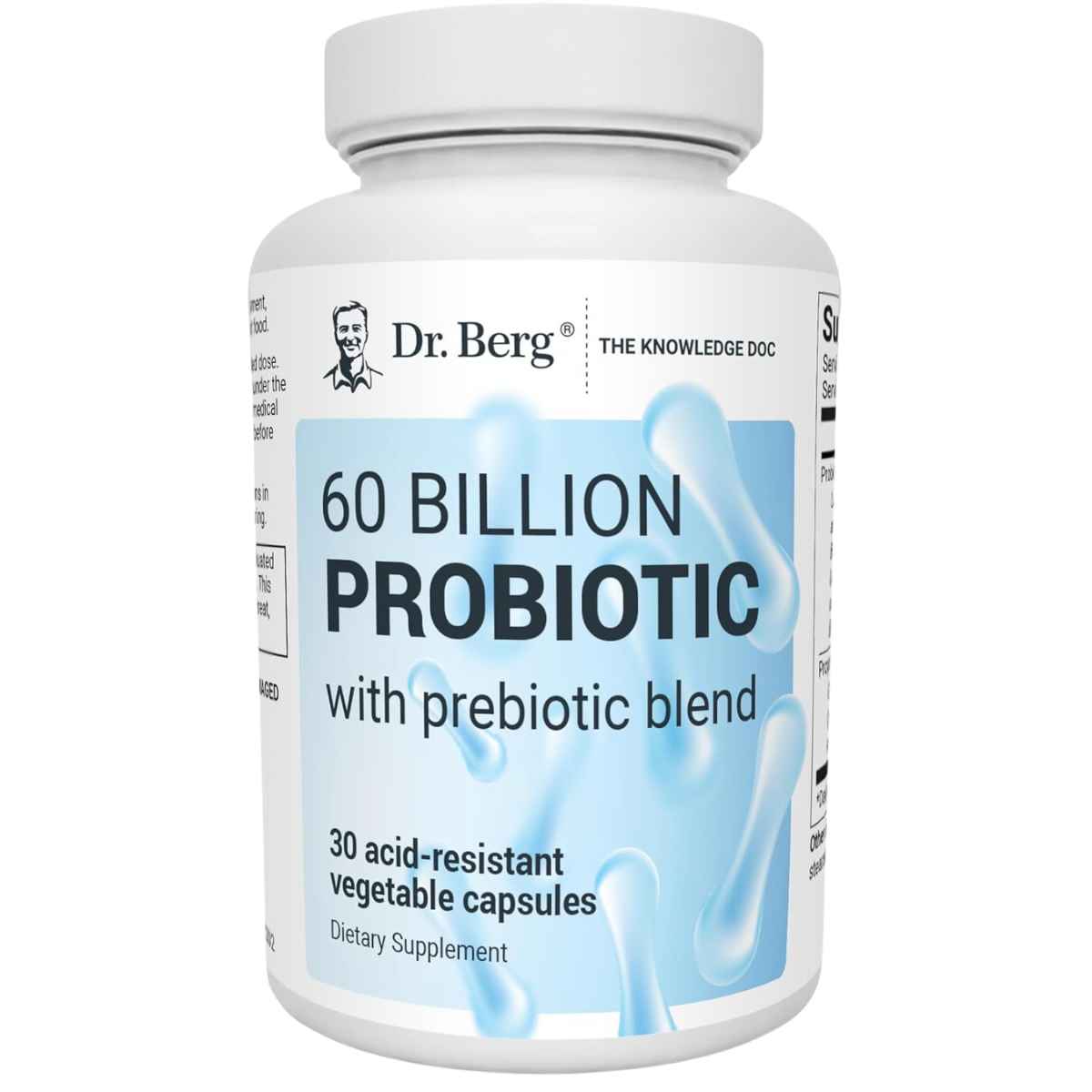 Dr. Berg probióticos 60 Mil Millones CFU - 30 Cápsulas Vegetarianas - Haz Tu Pedido