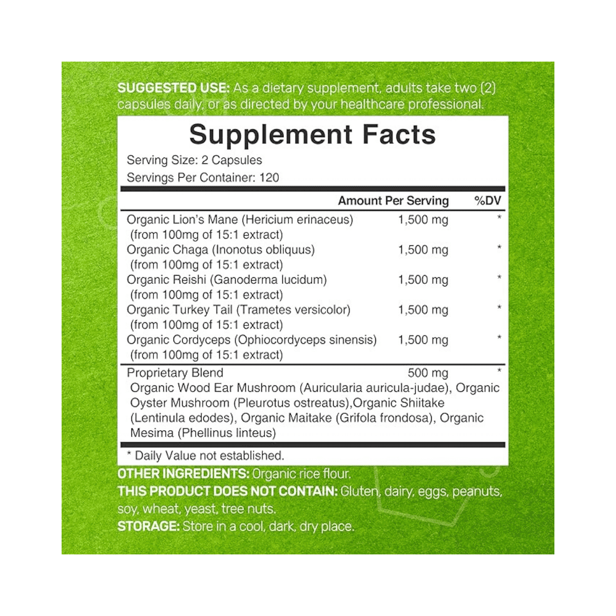 Deal Supplement Mushroom 8000 mg en su presentación de 240 cápsulas. La clave para una salud óptima está a tu alcance.