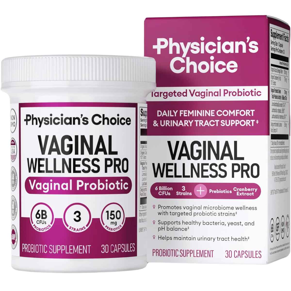 Physicians Choice Probiótico para el Bienestar Vaginal 6 Mil Millones CFU - 30 Cápsulas - Haz Tu Pedido