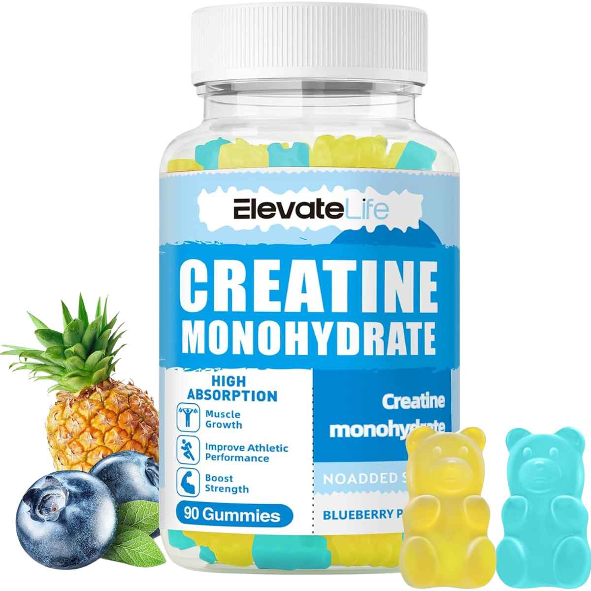 Elevate Life monohidrato de Creatina - Sabor Arándano piña - 90 Gomitas - Haz Tu Pedido