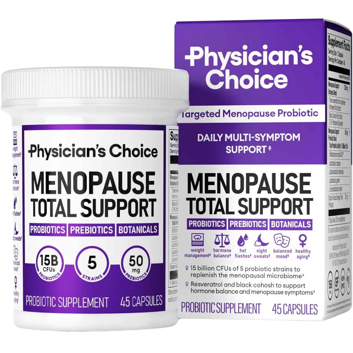 Physician's Choice Probiótico Integral para la Menopausia 15 Mil Millones CFU - 45 Cápsulas - Haz Tu Pedido