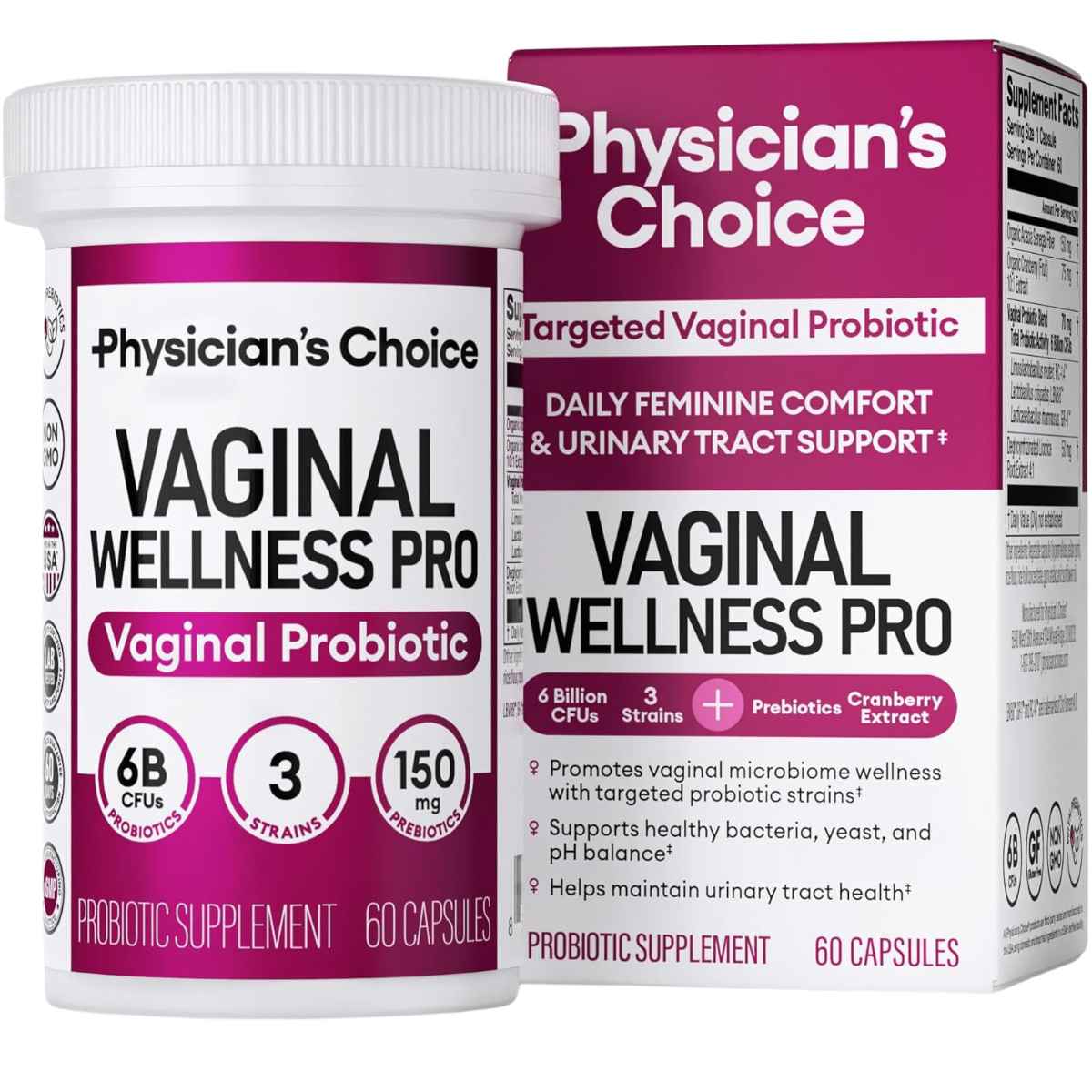 Physicians Choice Probiótico para el Bienestar Vaginal 6 Mil Millones CFU - 60 - Haz Tu Pedido