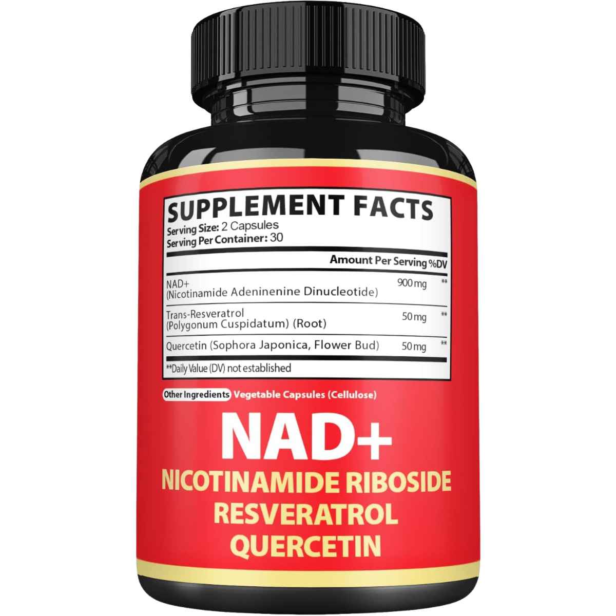Satoomi NAD y Resveratrol Energía Celular y Antioxidante - 60 Cápsulas - Tabla Nutricional - Haz Tu Pedido