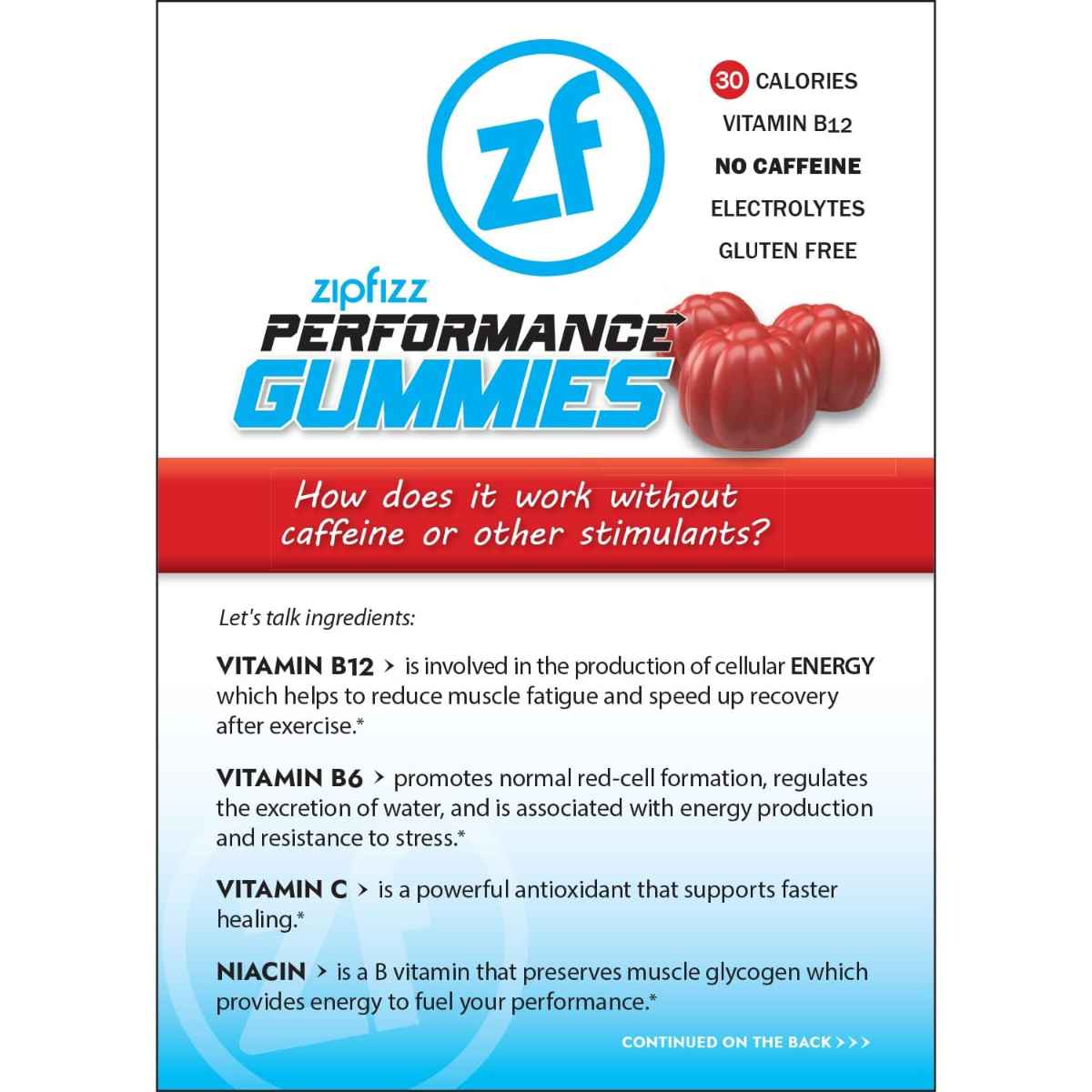 Zipfizz - Gomitas Performance Sabor Cereza (72 Gomitas)