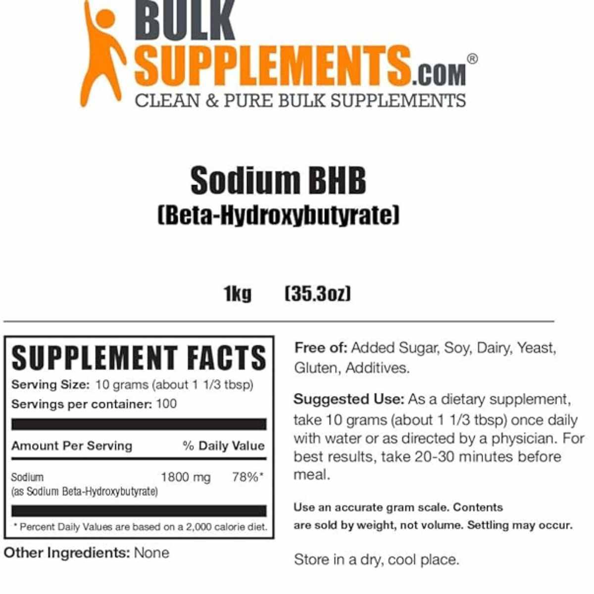 Polvo BHB de Sodio de BULKSUPPLEMENTS.COM: tu clave para la cetosis y el rendimiento óptimo. ¡Descúbrelo ahora!