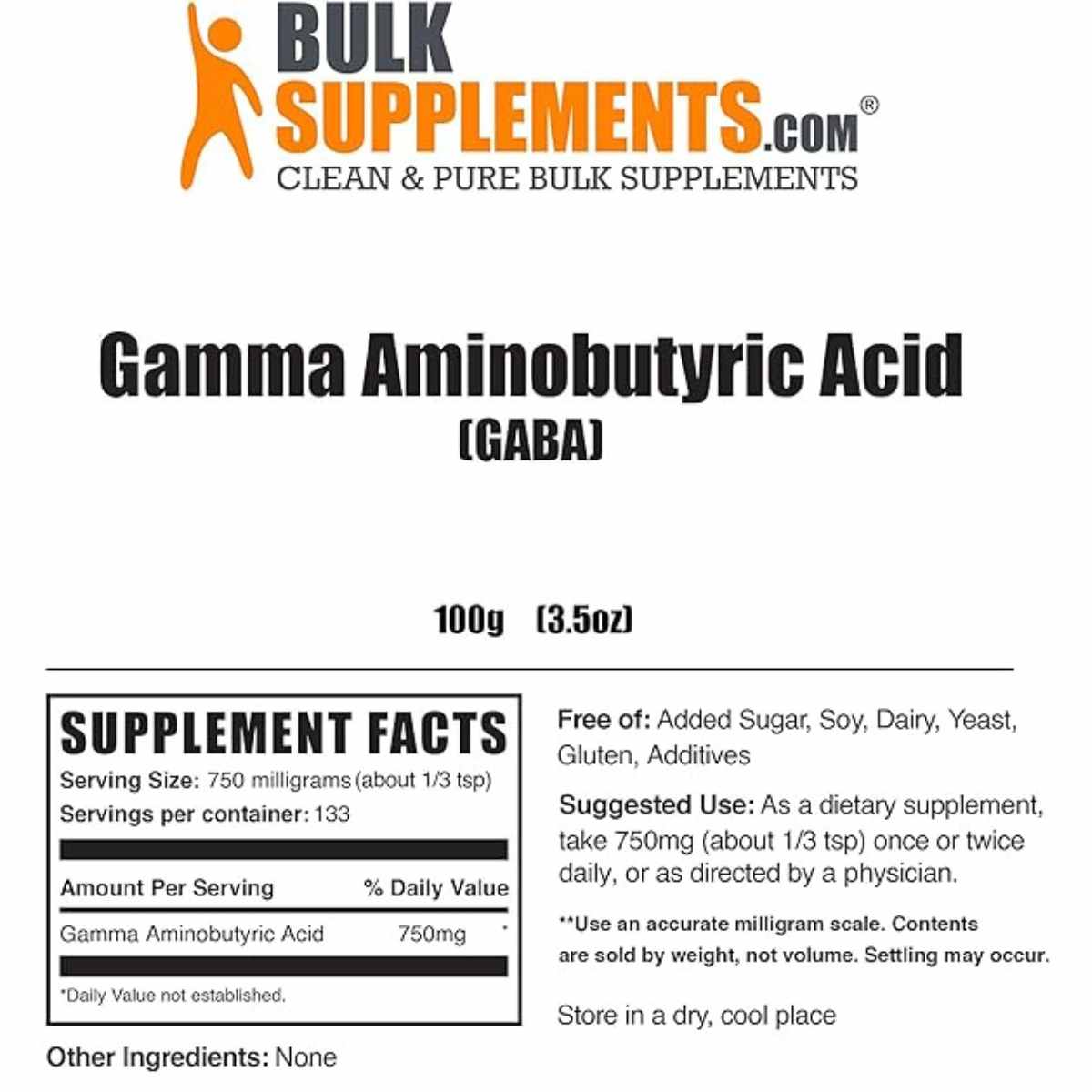"Experimenta la serenidad con BulkSupplements GABA en Polvo. Calma mental y sueño mejorado en cada porción. Tu bienestar, nuestra prioridad. Descúbrelo ahora."