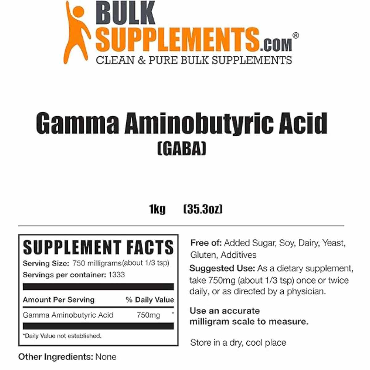 "Experimenta la serenidad con BulkSupplements GABA en Polvo. Calma mental y sueño mejorado en cada porción. Tu bienestar, nuestra prioridad. Descúbrelo ahora."