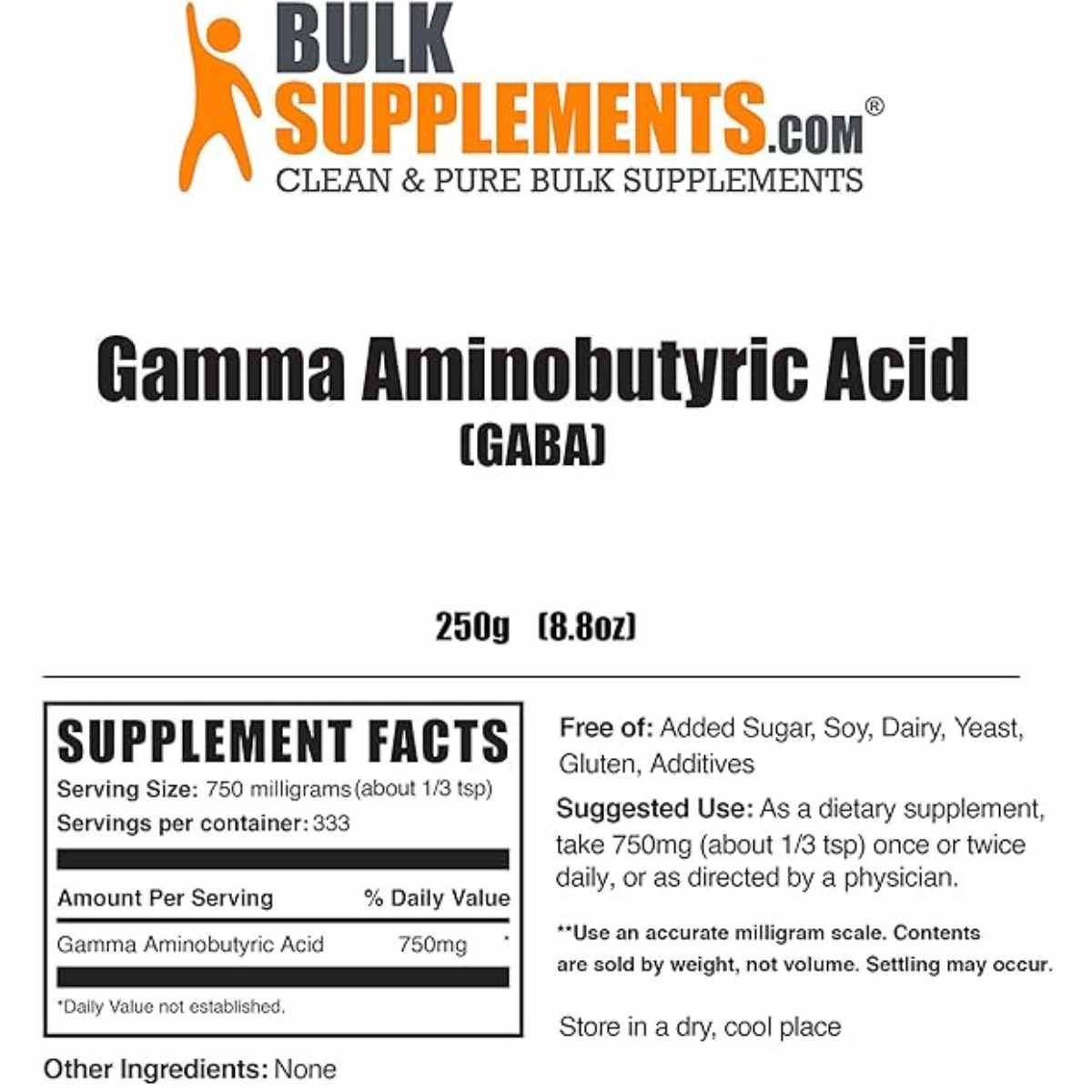 "Experimenta la serenidad con BulkSupplements GABA en Polvo. Calma mental y sueño mejorado en cada porción. Tu bienestar, nuestra prioridad. Descúbrelo ahora."