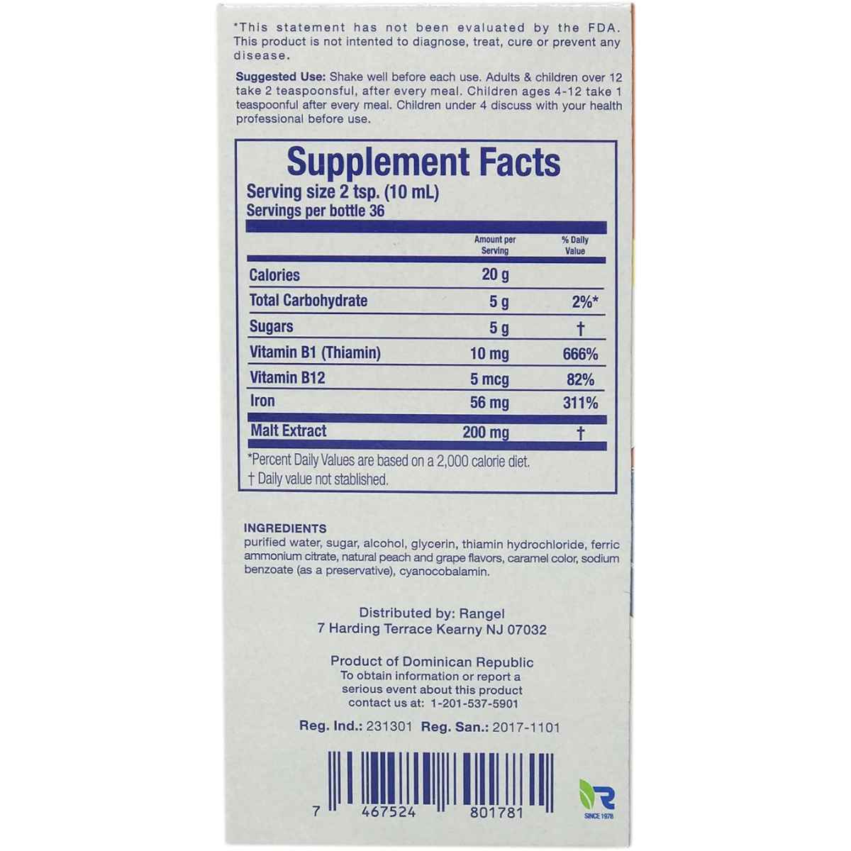 Cerebrina Rangel Jarabe de Suplemento Mineral y Vitamínico - 360 ml - Haz Tu Pedido