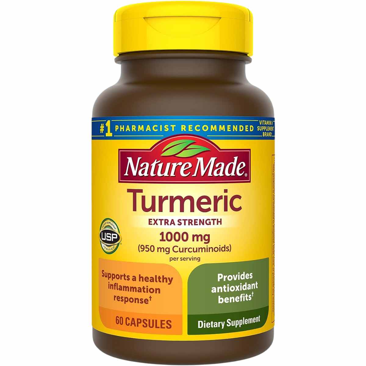 60 Cápsulas de Cúrcuma Extra Fuerte: Potencia tu salud y bienestar con este poderoso suplemento antioxidante.