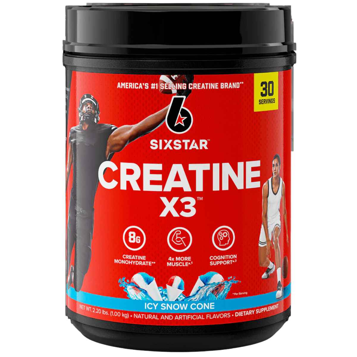 Six Star Creatina x3 - Sabor Cono de Nieve Helada - 990 g - Haz Tu Pedido