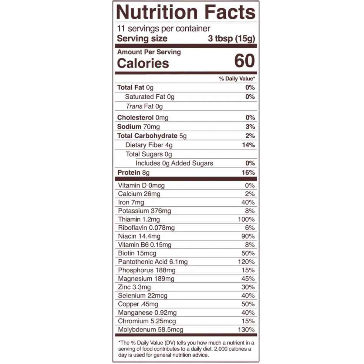 Foods Alive Levadura Nutricional - 170 g - Tabla Nutricional - Haz Tu Pedido