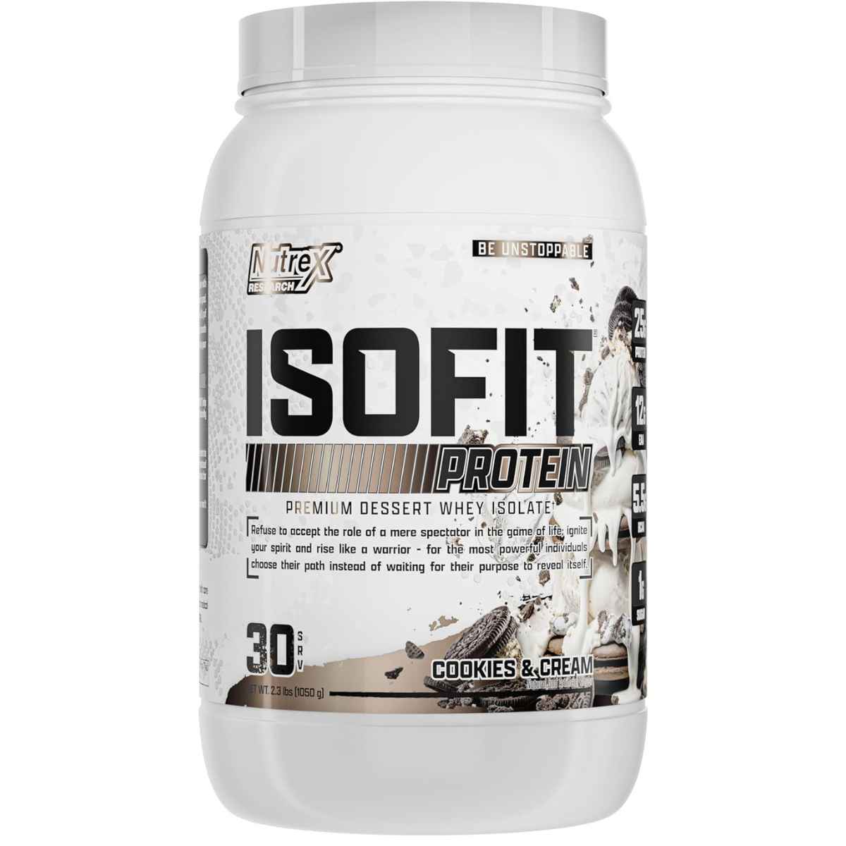 Nutrex Research Isofit Aislado de Proteína de Suero 25 g - Sabor Galletas y Crema - 1050 g - Haz Tu Pedido