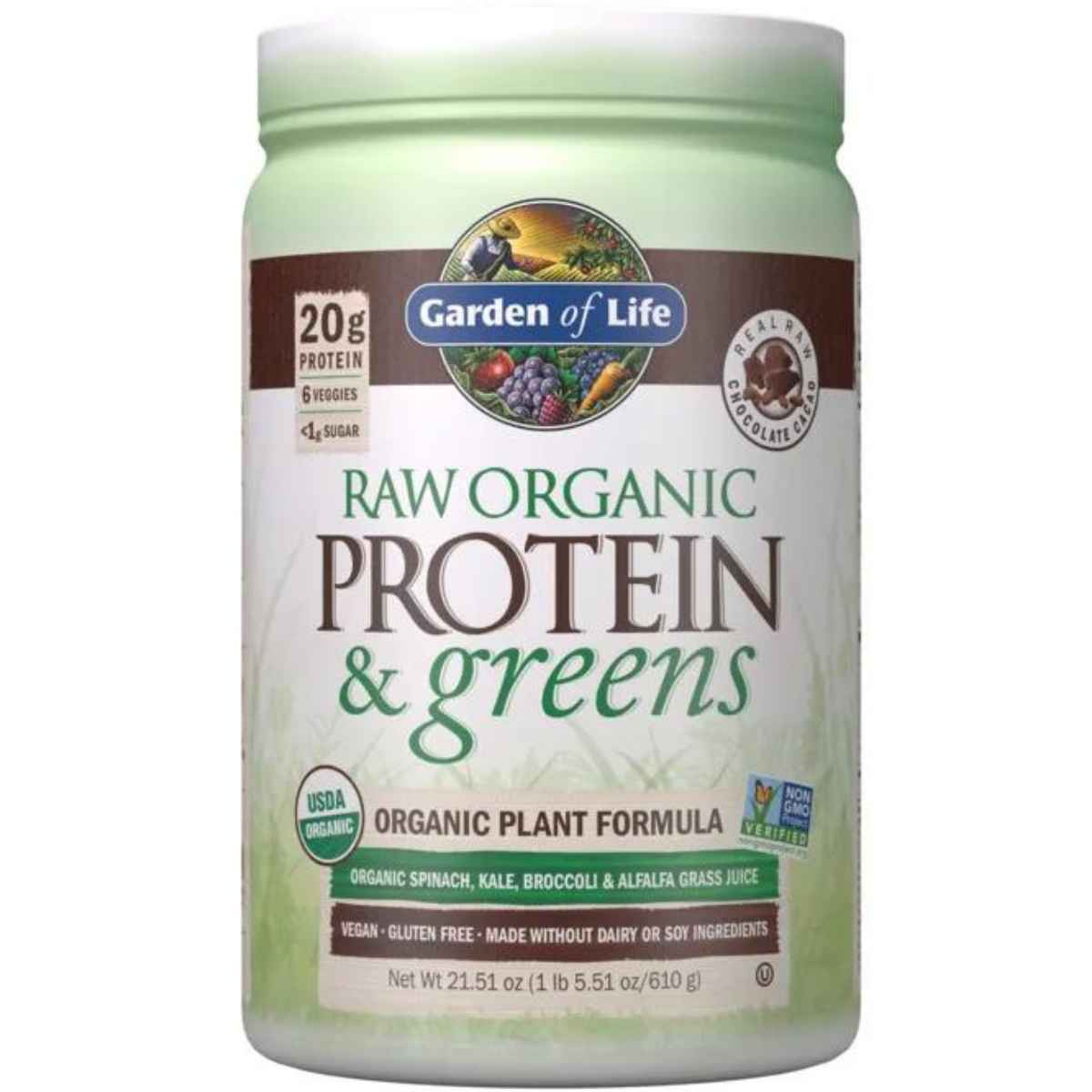 Garden of Life Proteína Orgánica Cruda y Verduras 20 g - Sabor Chocolate - 610 g - Haz Tu Pedido