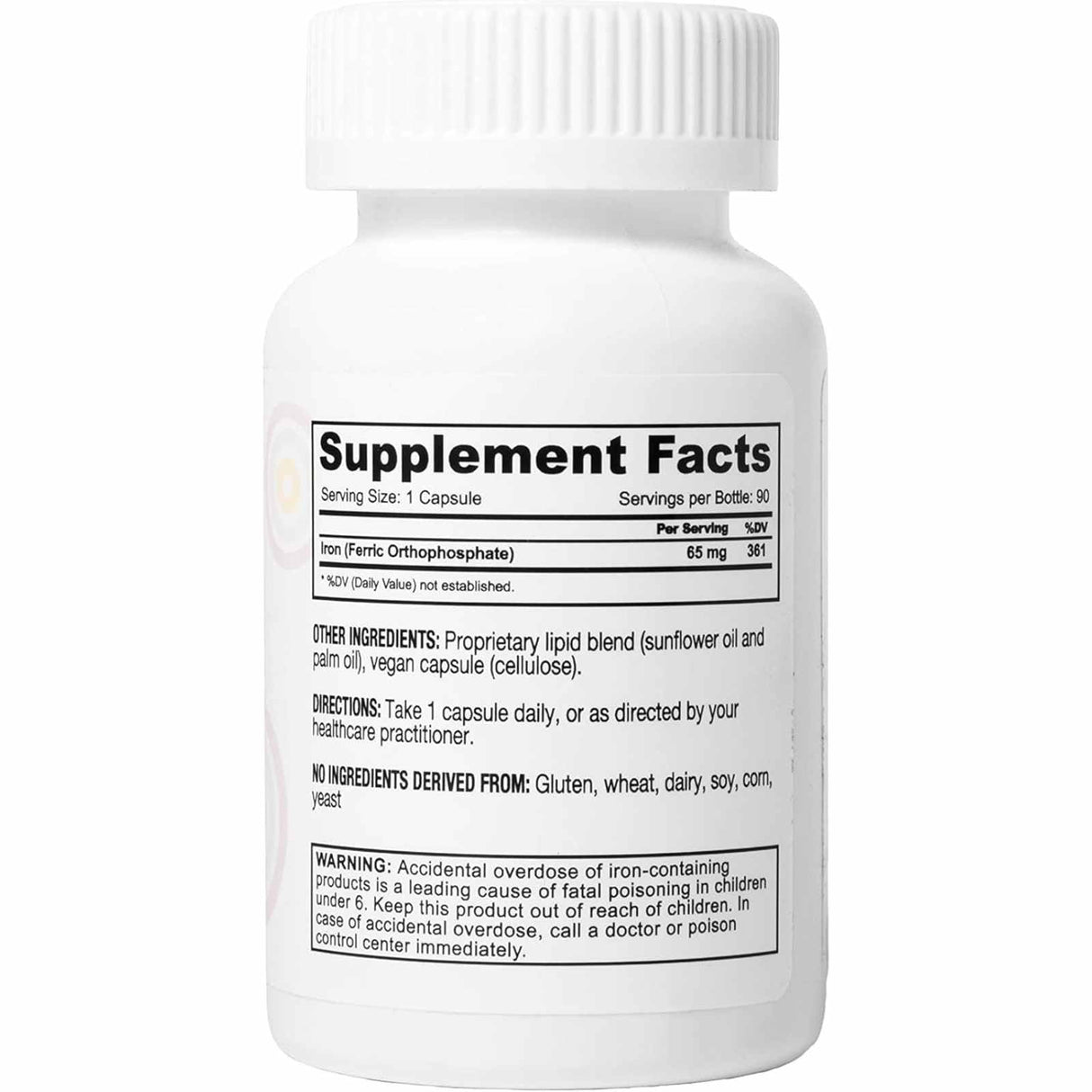 Core Med Science Liposomal Hierro 65 mg - 90 Cápsulas - Tabla Nutricional - Haz Tu Pedido
