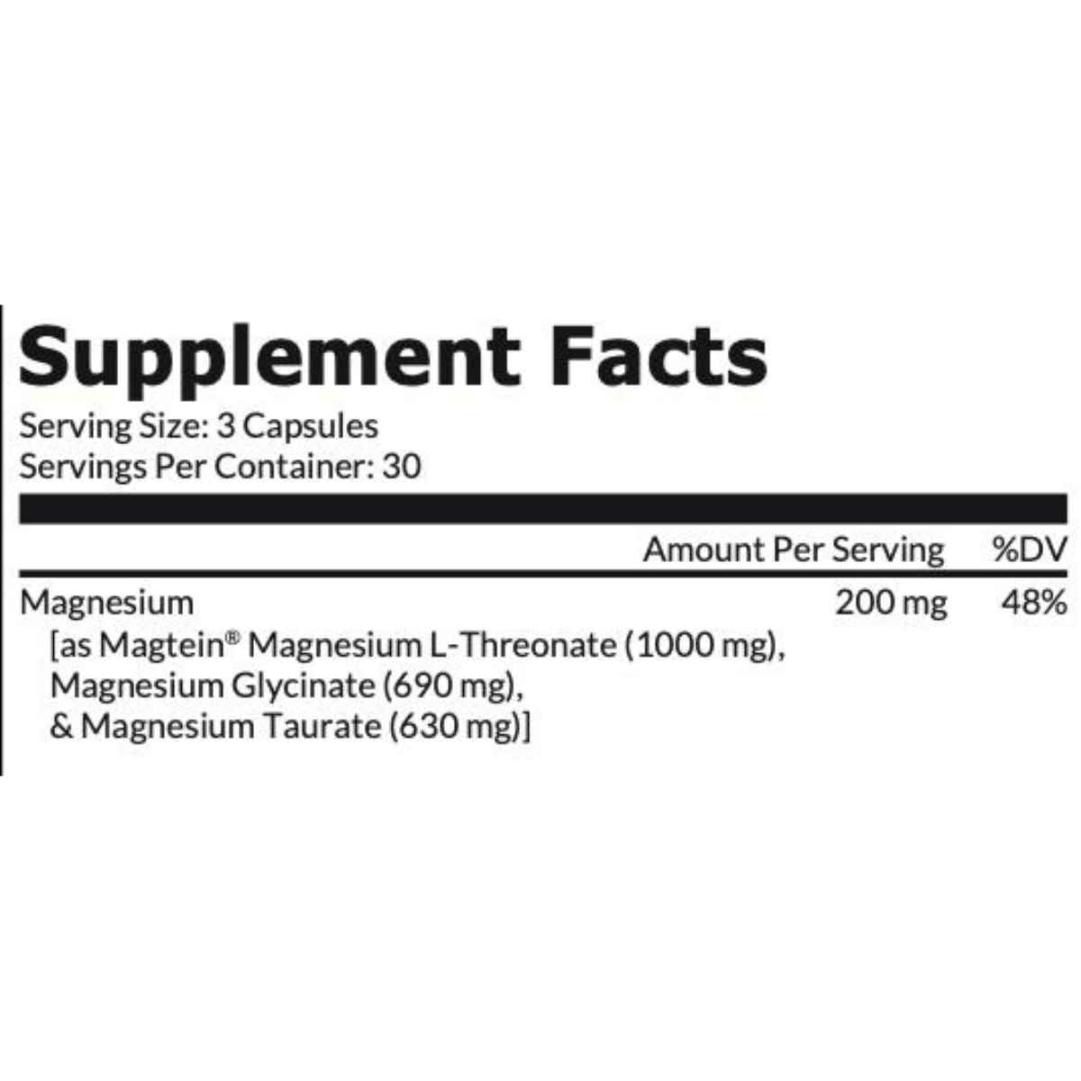 Intelligent Labs Complejo de Magnesio - 90 Cápsulas - Tabla Nutricional - Haz Tu Pedido