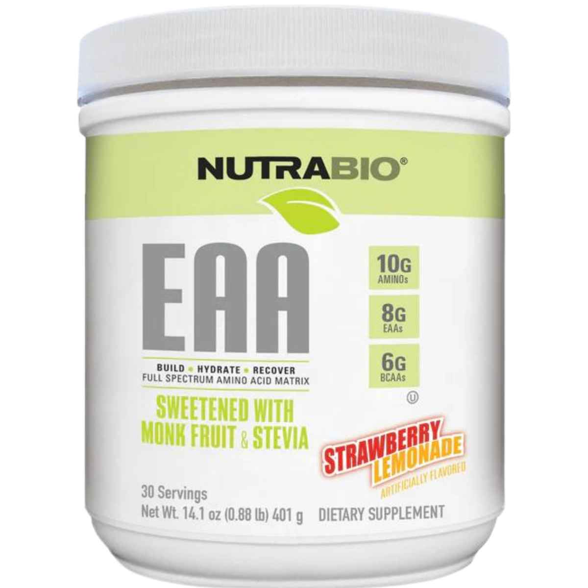 NutraBio Aminoácidos Esenciales - Sabor Limonada de fresa - 401 g - Haz Tu Pedido