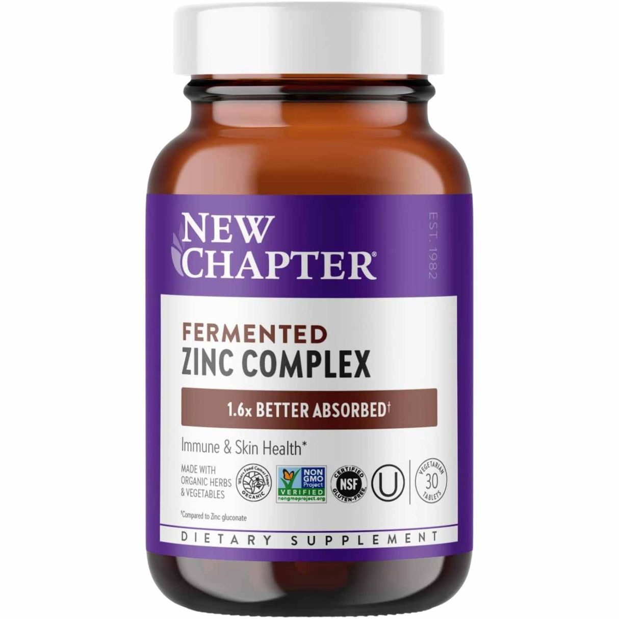New Chapter Complejo de Zinc Fermentado - Tabletas Vegetarianas