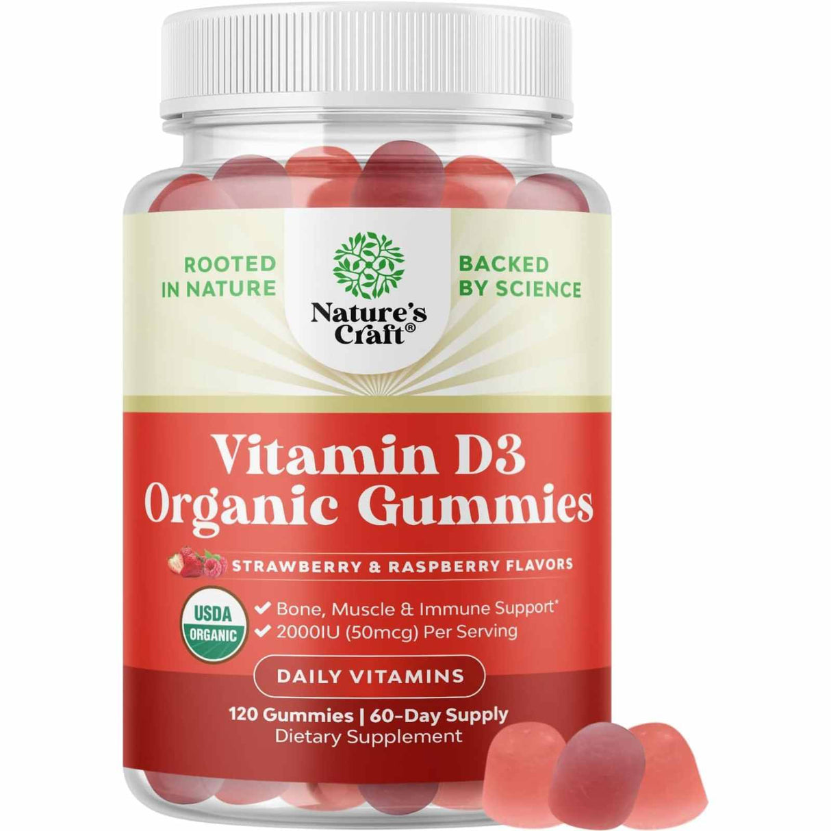 Natures Craft vitamina D3 2000 IU - 120 Gomitas - Haz Tu Pedido