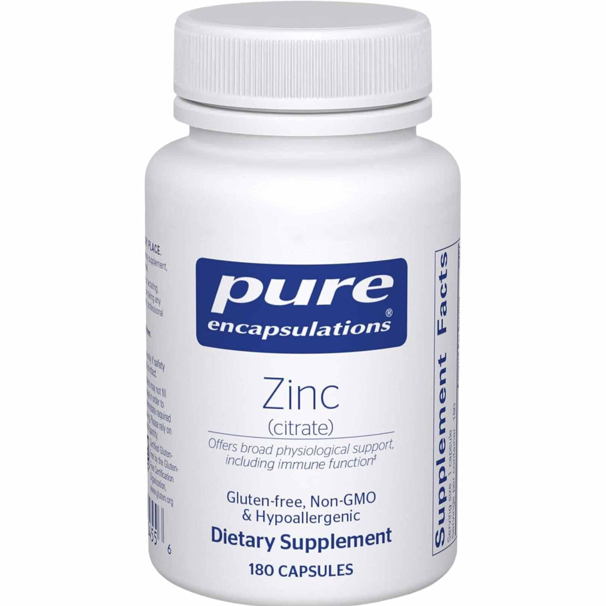 Pure Encapsulations Citrato de Zinc - 180 Cápsulas - Haz Tu Pedido