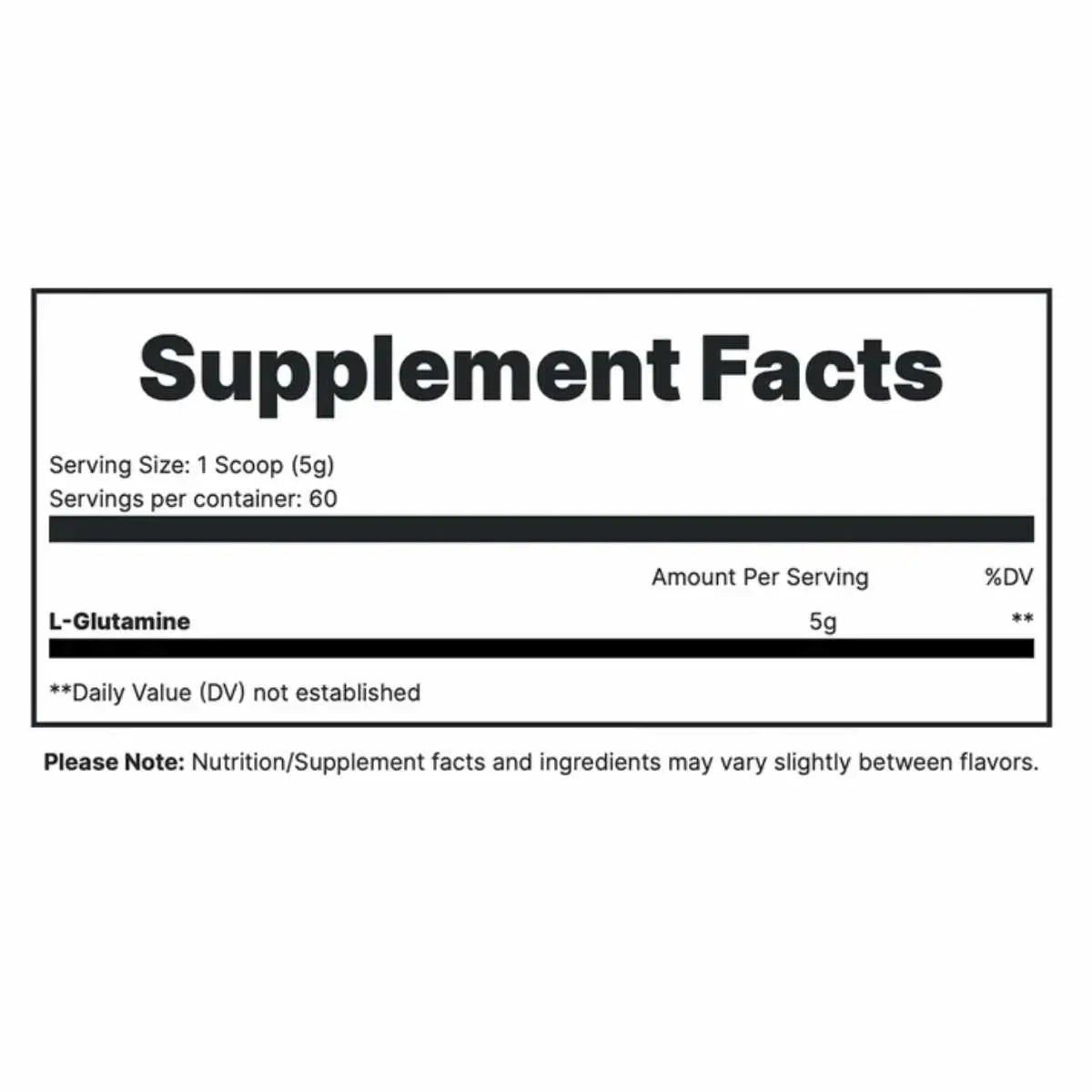 Redcon1 Glutamina 300 g - glutamina en polvo - 60 Servicios - Tabla Nutricional - Haz Tu Pedido.