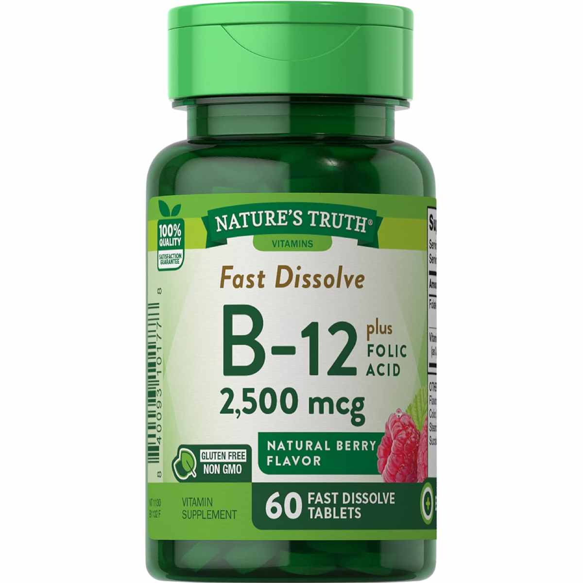 Nature's Truth Vitamina B12 2500 mcg - 60 Tabletas de disolución rápida - Haz Tu Pedido