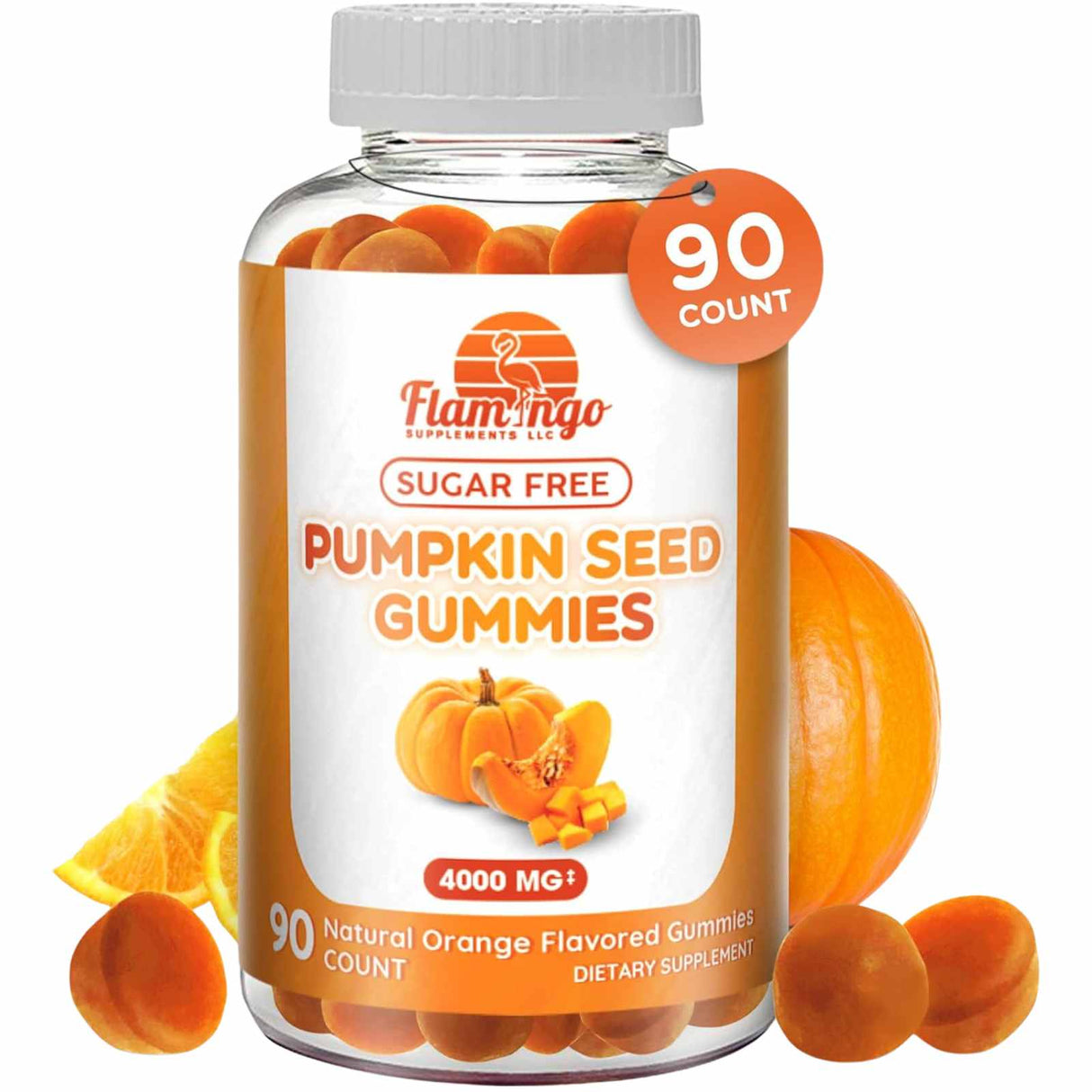 Flamingo Supplements Semilla de Calabaza - Orange - 4000 mg - 90 Gomitas