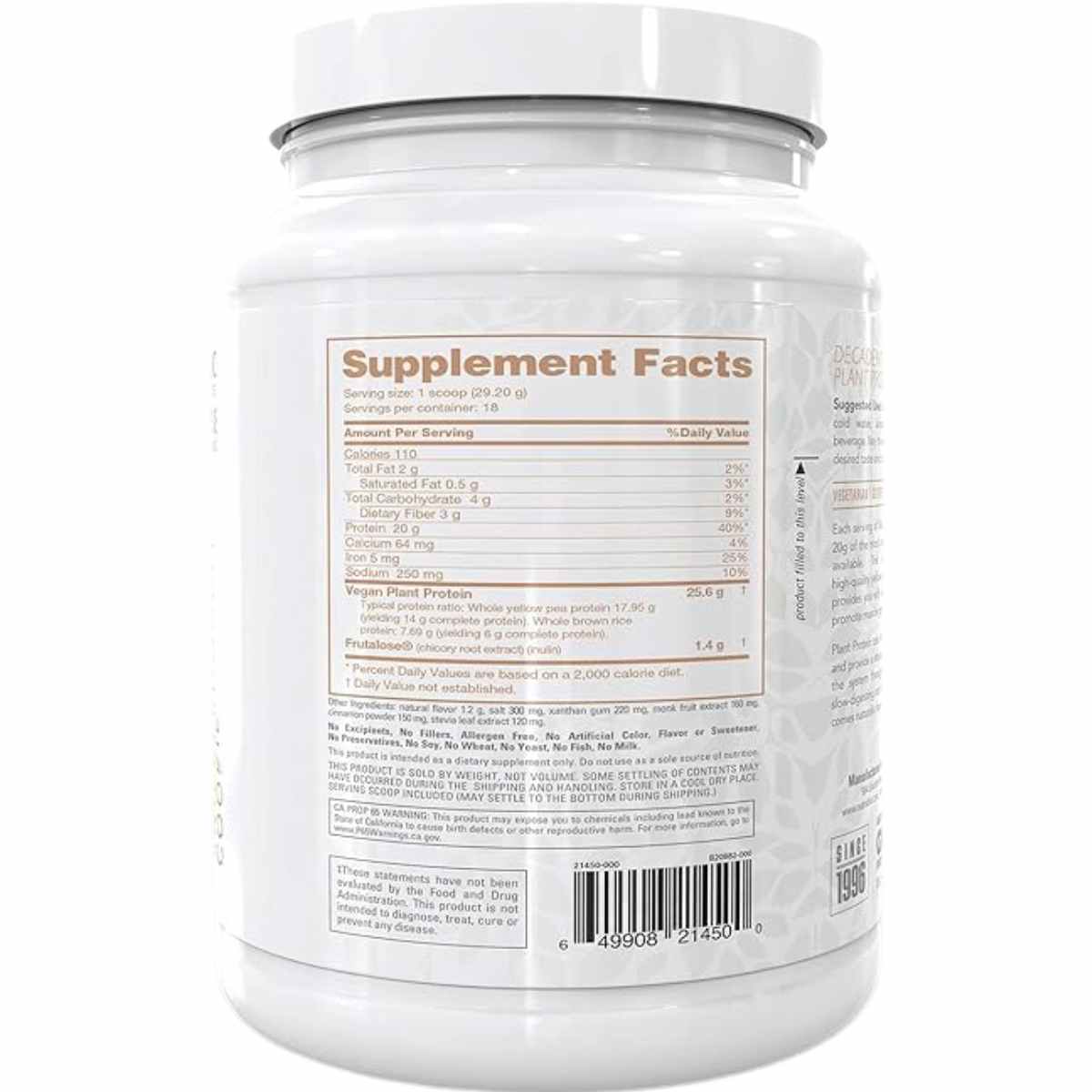 NutraBio Proteína Vegetal - Polvo