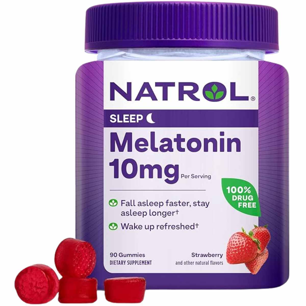 Melatonina de Natrol - Gomitas con Sabor a Fresa, Envase de 90 Unidades