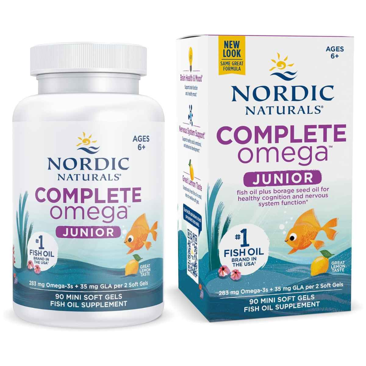 Nordic Naturals Complete Omega Jr - Limón - 90 Mini Cápsulas Blandas