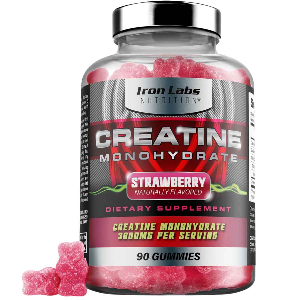 Iron Labs Nutrition Monohidrato de Creatina - Sabor Fresa - 90 Gomitas - Haz Tu Pedido