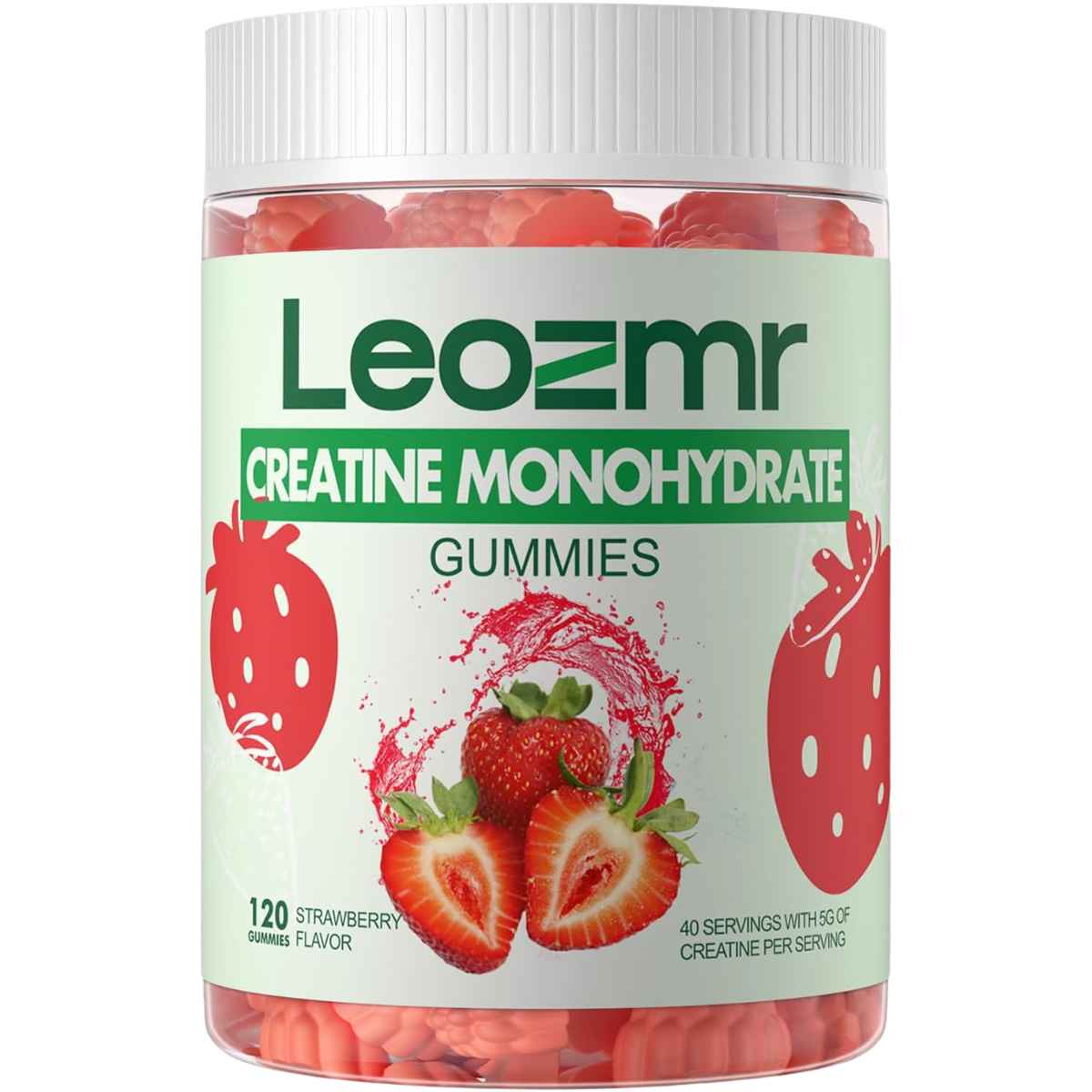 Leozmr Monohidrato de Creatina - Sabor Fresa - 120 Gomitas - Haz Tu Pedido