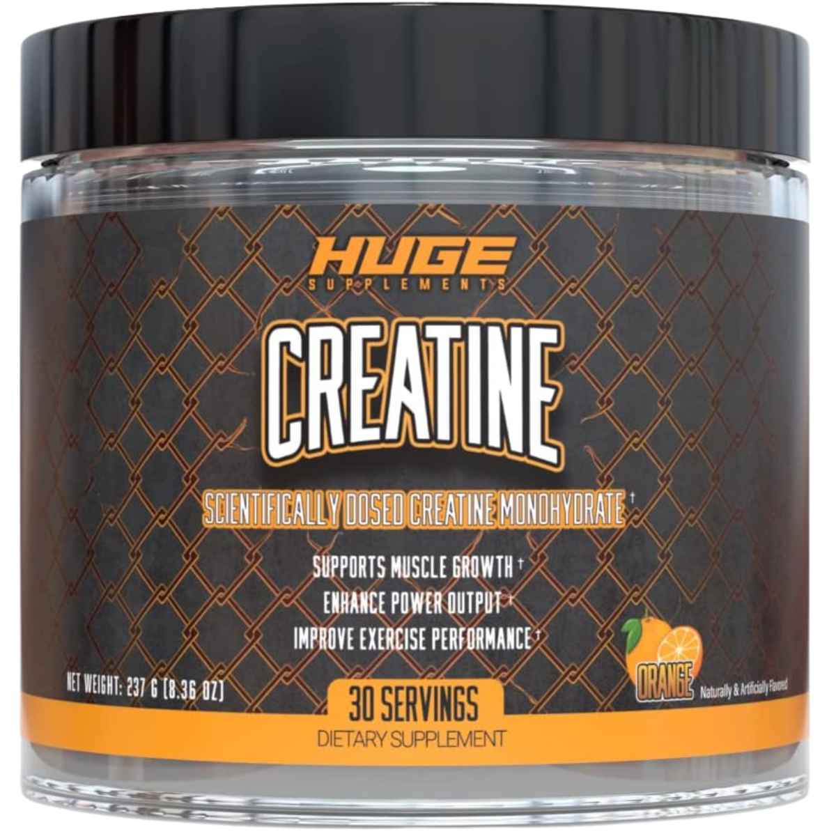 Huge Supplements Monohidrato de Creatina - Sabor Naranja - 237 g - Haz Tu Pedido