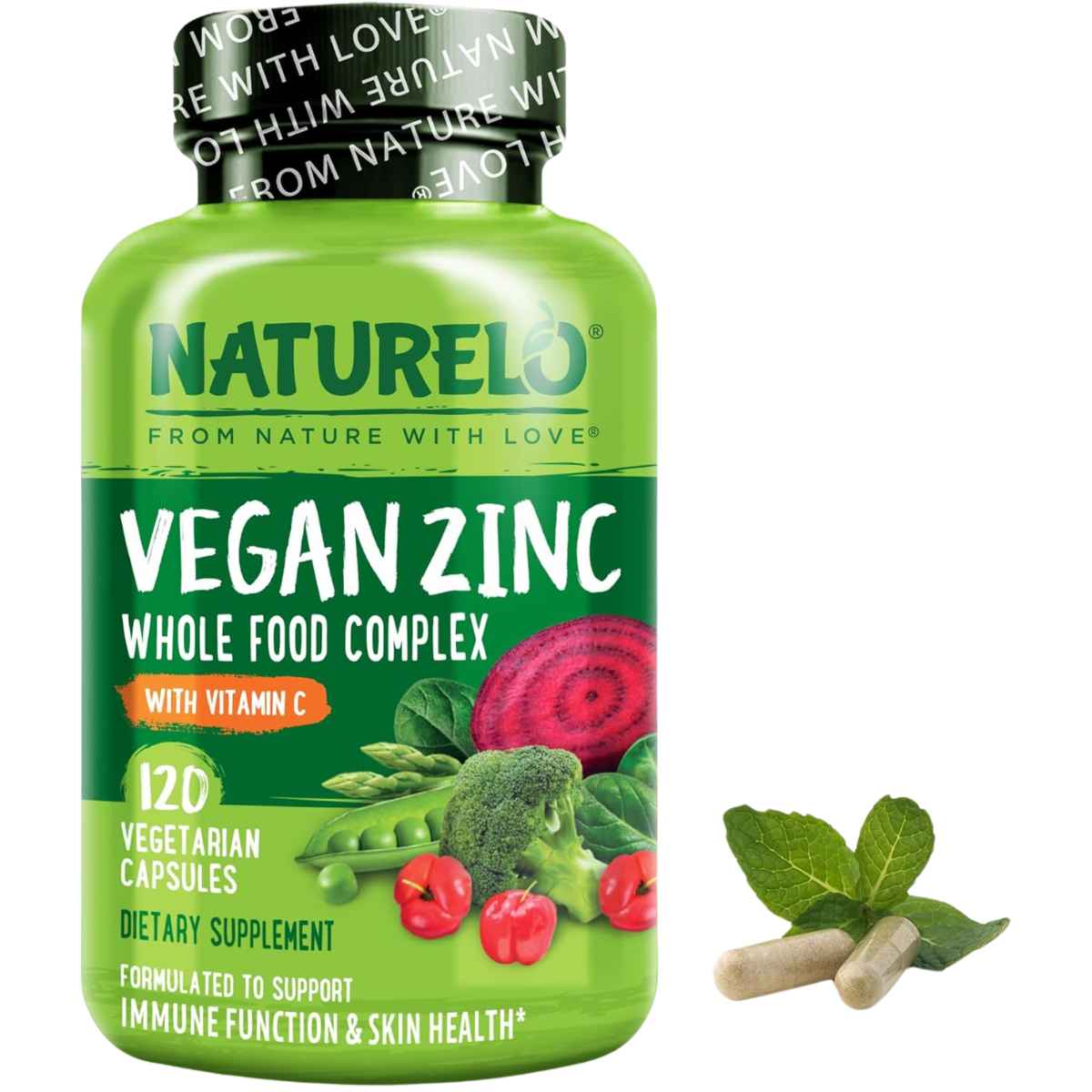 Naturelo Zinc Vegano con Vitamina C - 120 Cápsulas
