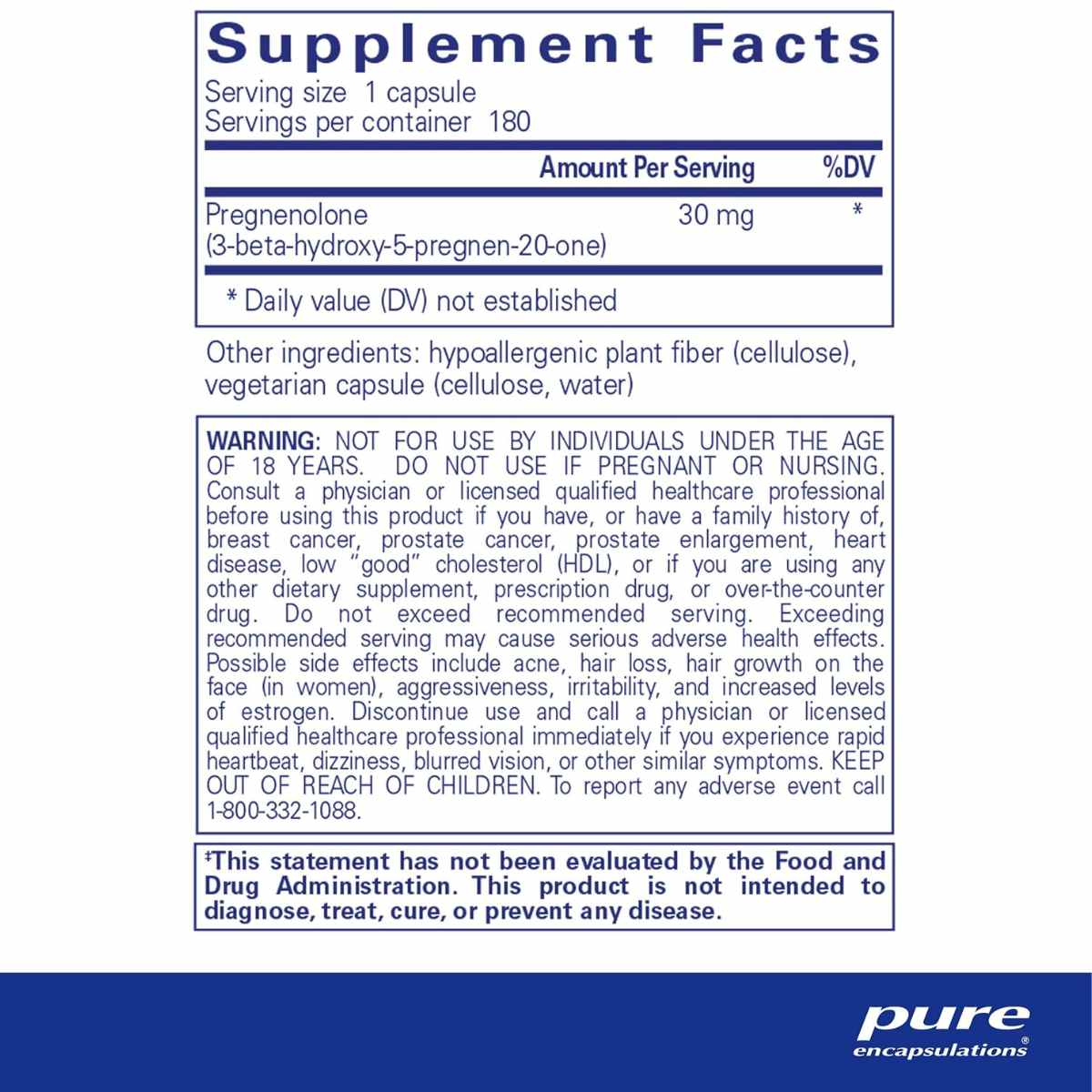 ¡Obtén Pure Encapsulations Pregnenolona 30 mg ! Aprovecha los beneficios de este suplemento para mejorar la memoria y promover un equilibrio hormonal óptimo.