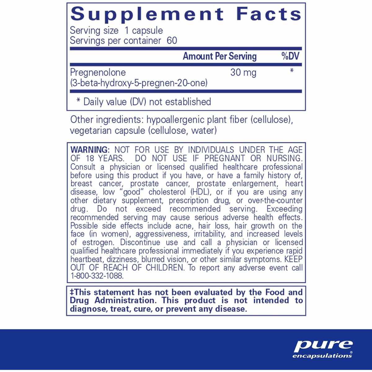 ¡Obtén Pure Encapsulations Pregnenolona 30 mg ! Aprovecha los beneficios de este suplemento para mejorar la memoria y promover un equilibrio hormonal óptimo.