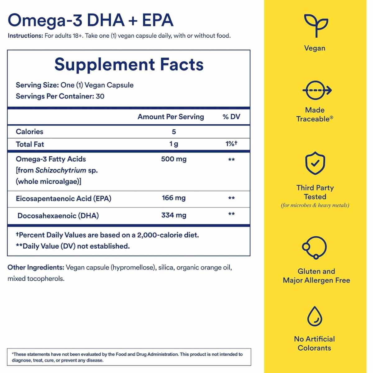 ¡Descubre las cápsulas veganas de Omega-3 DHA y EPA de Ritual! Obtén los beneficios de los ácidos grasos esenciales para tu salud cardiovascular, cerebral y ocular.