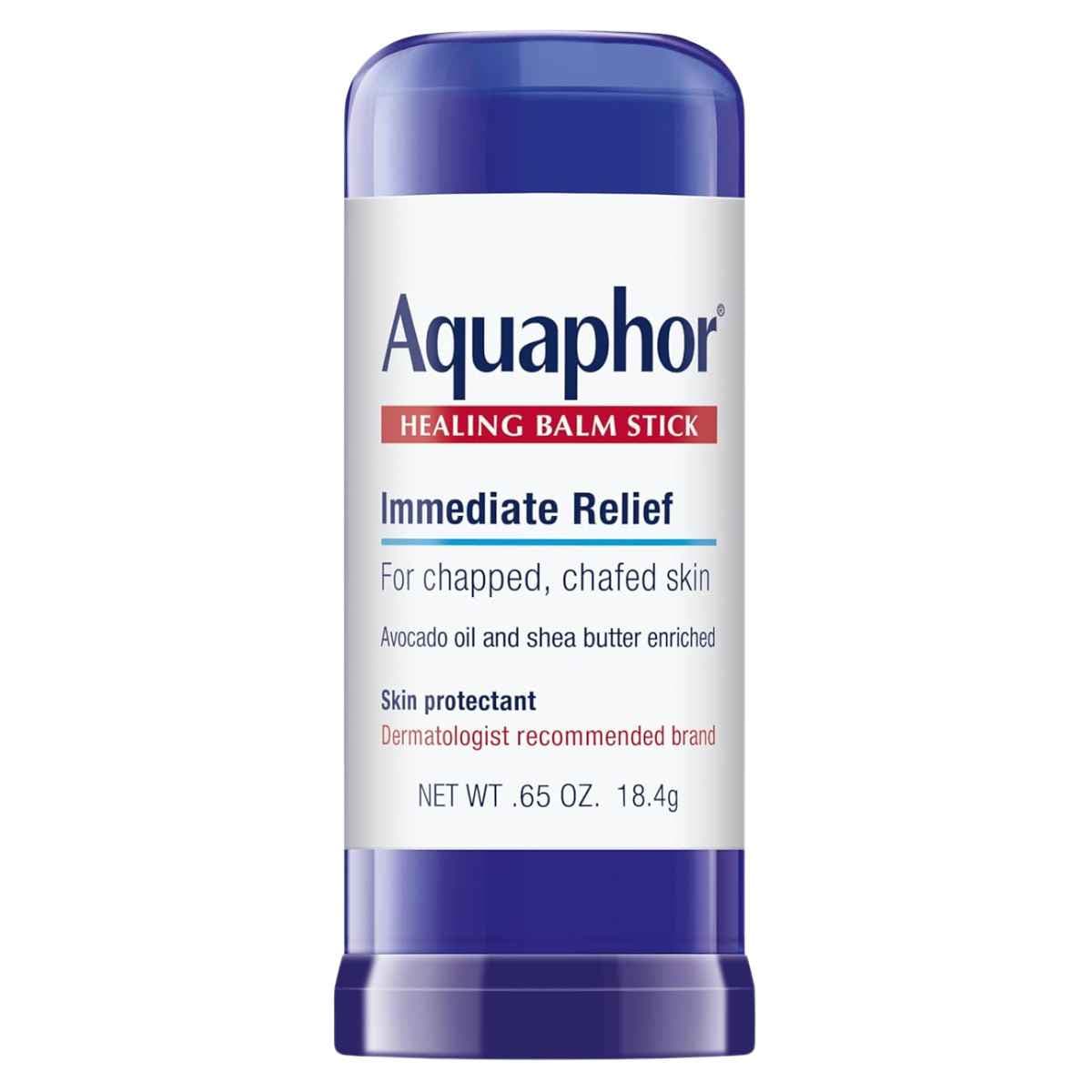 Envase de Aquaphor bálsamo en barra de 18.4 gramos para cuidado de la piel
