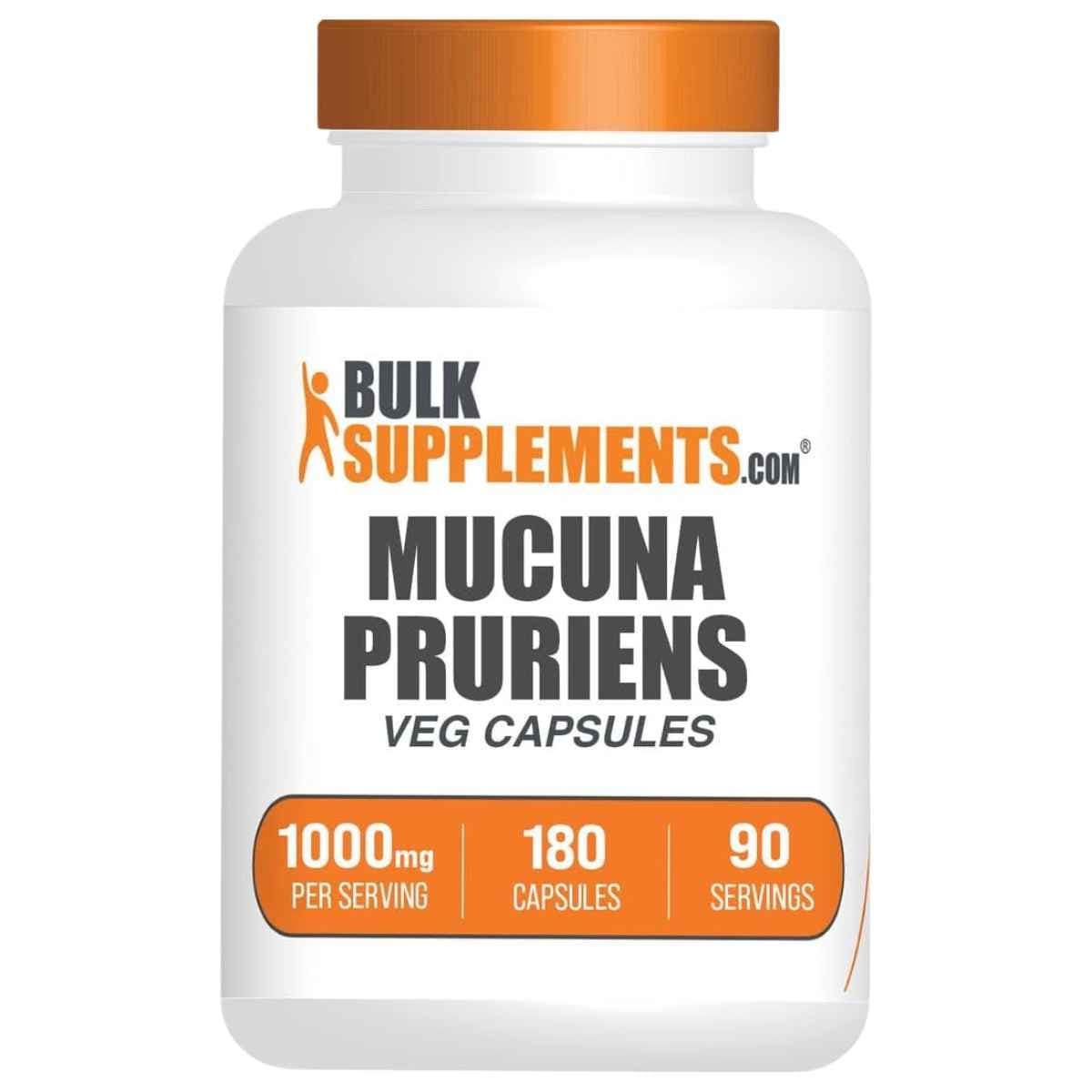 Frasco de BulkSupplements Mucuna Pruriens en cápsulas vegetales presentación 180 cápsulas