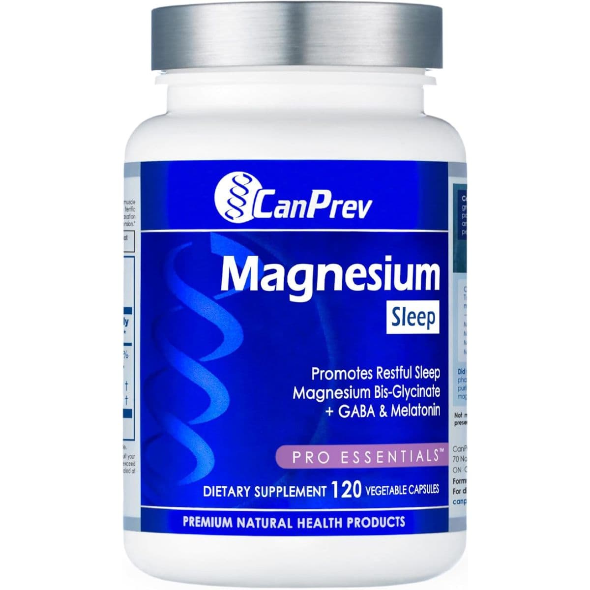 Frasco CanPrev bisglicinato de magnesio con GABA y melatonina de 120 cápsulas