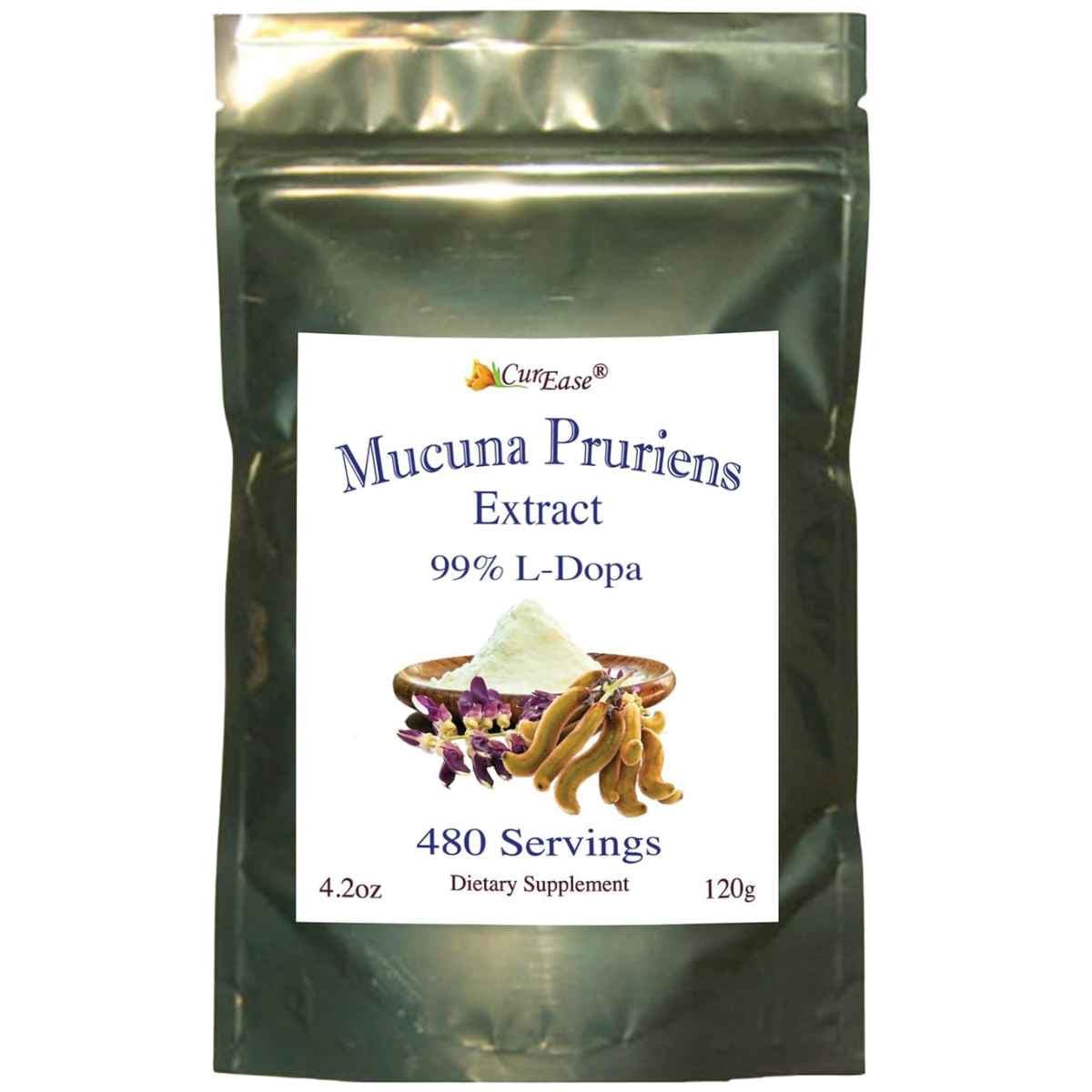 Frasco de suplemento CurEase Extracto de Mucuna Pruriens 120 g