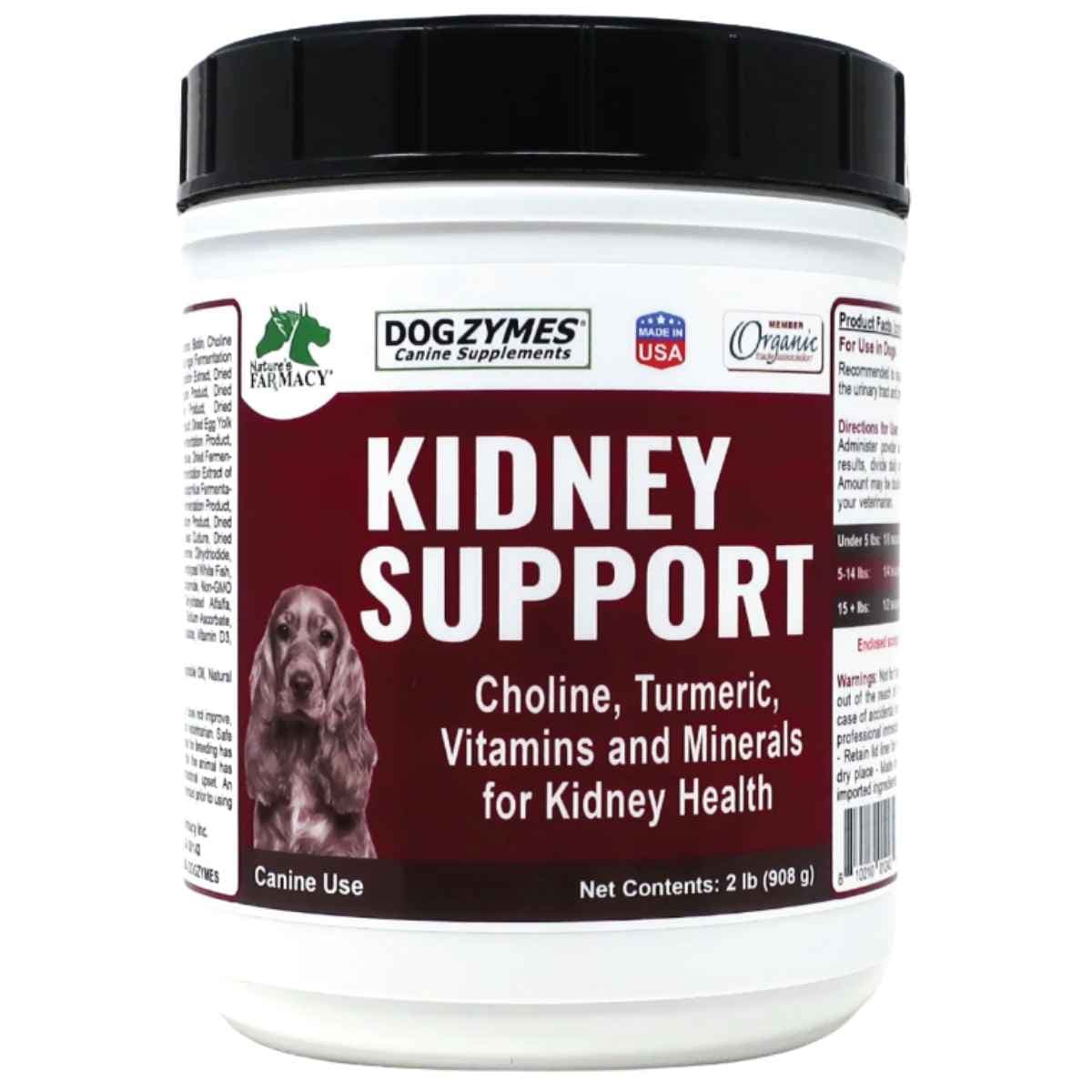 Dogzymes Kidney Support en polvo para perros, presentación de 908 g (2 lb)