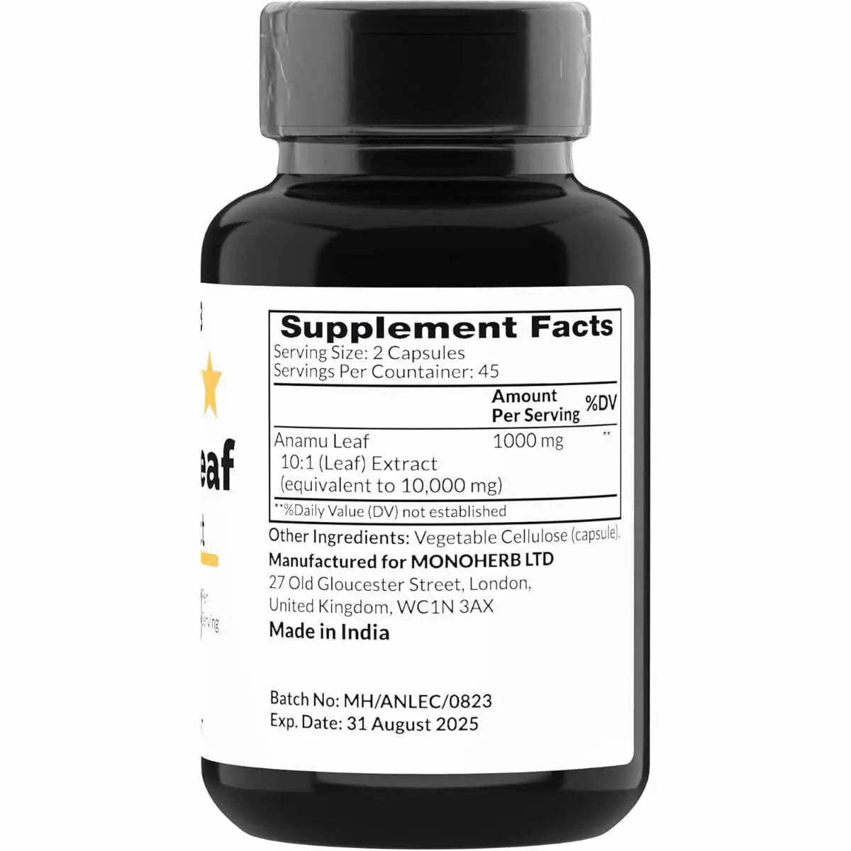 Cápsulas vegetarianas de anamu 1000 mg - 90 cápsulas de extracto puro