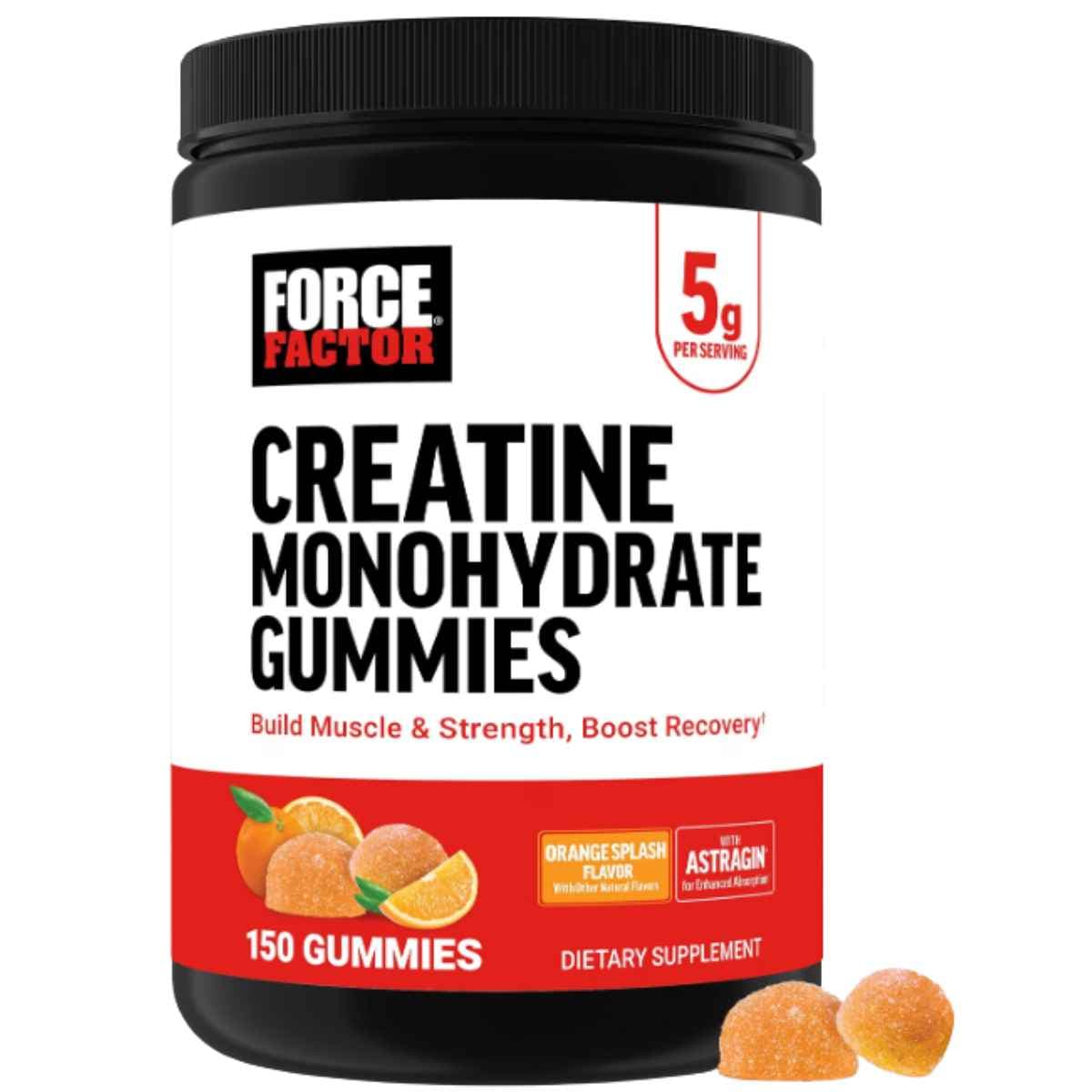 Force Factor creatina monohidratada, sabor naranja, 150 gomitas.