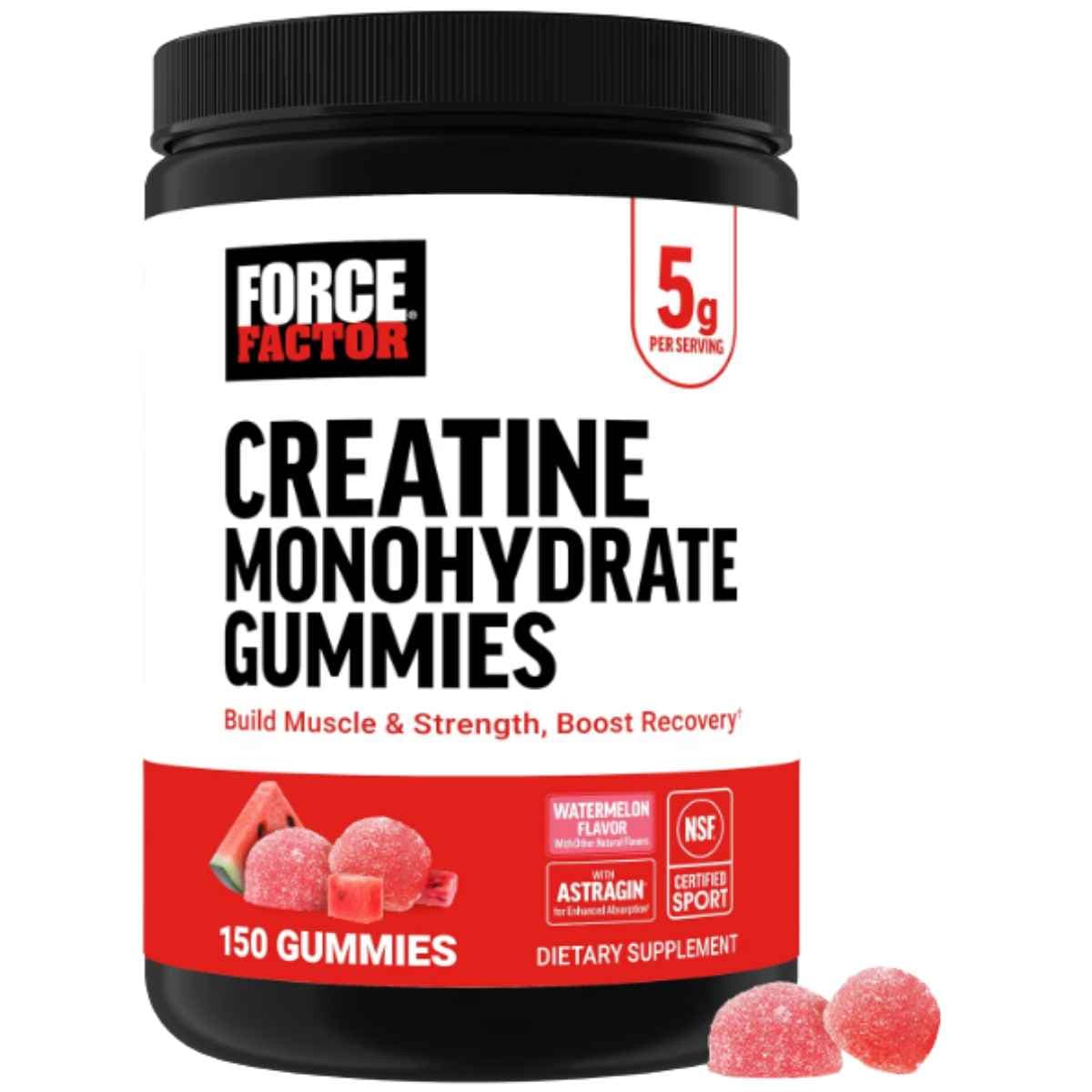 Force Factor creatina monohidratada, sabor sandía, 150 gomitas.