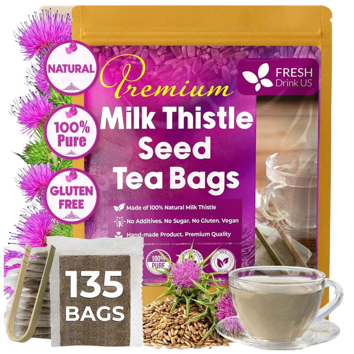 Paquete de Té de Cardo Mariano FreshDrinkUS 135 bolsas de té