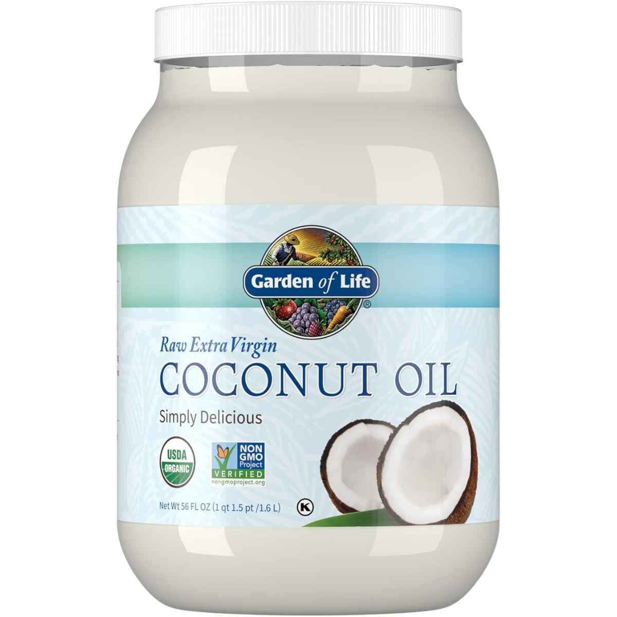 Frasco de suplemento Garden of Life Aceite de Coco Extra Virgen 1.6 l