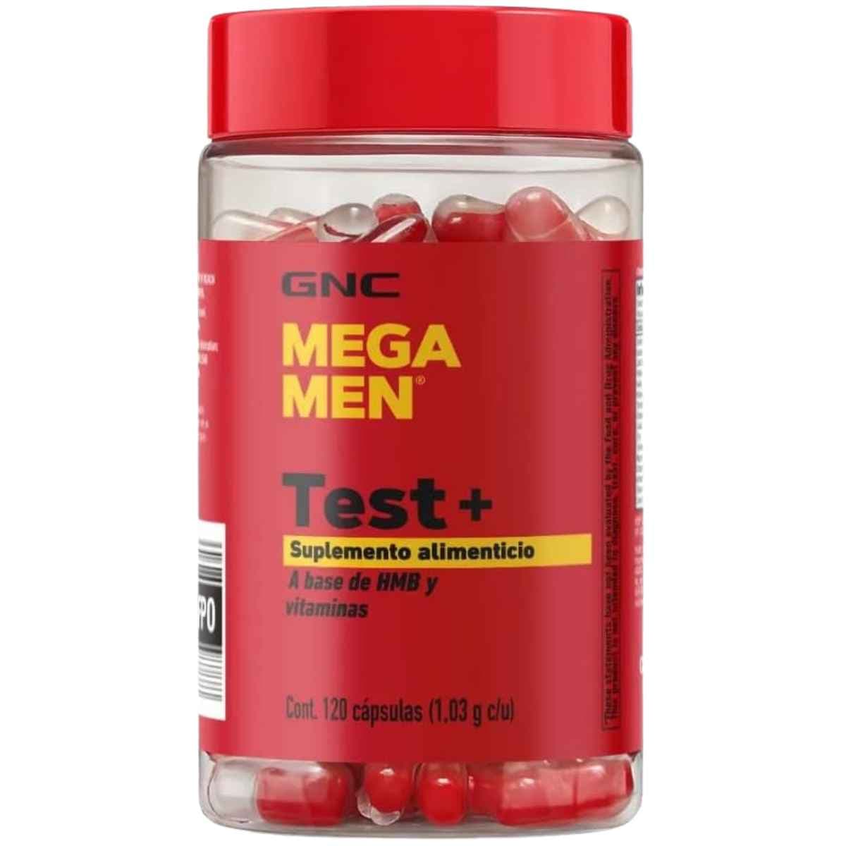 Frasco de GNC Mega Men Test+ 120 cápsulas