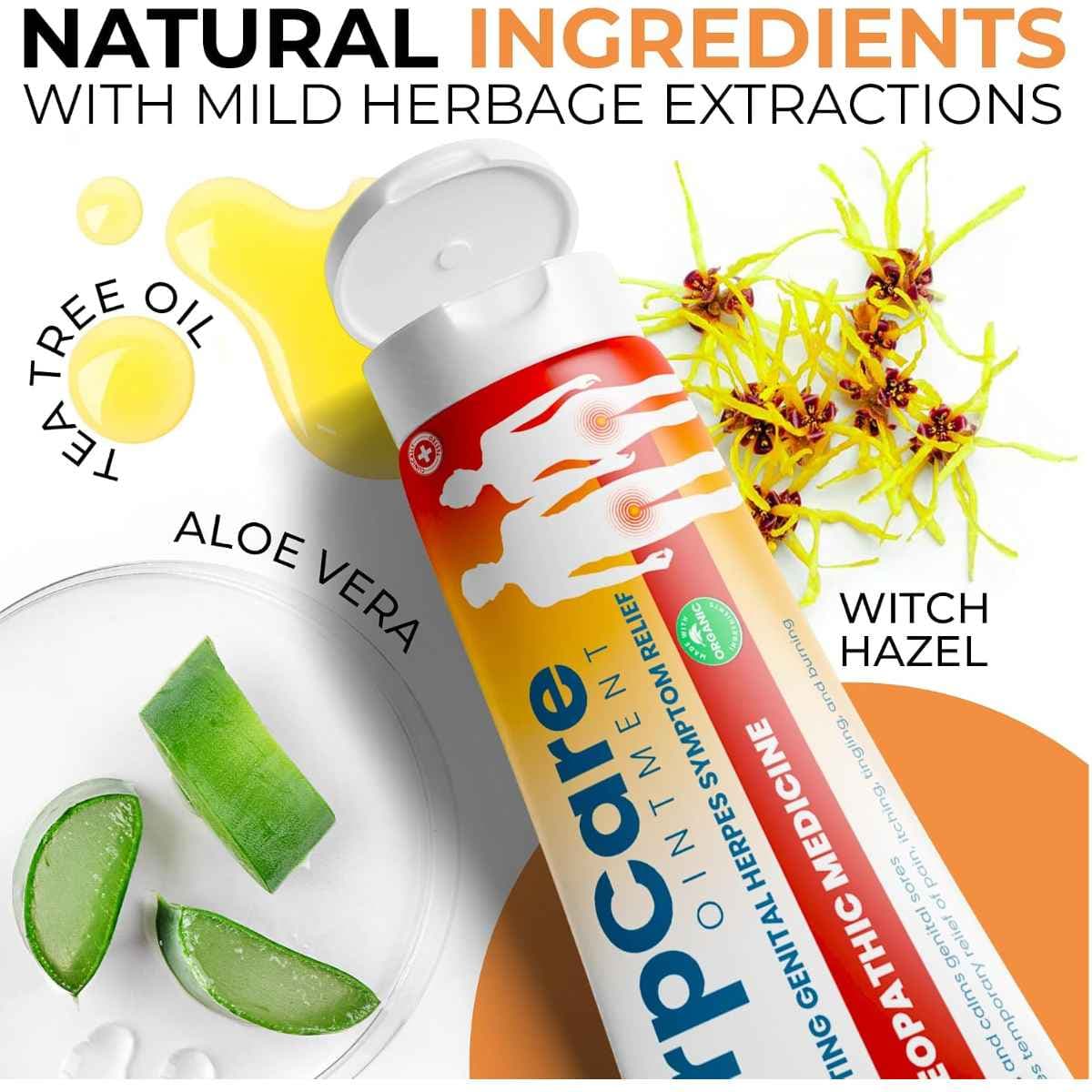 Imagen promocional de ingredientes de HerpCare ungüento tópico