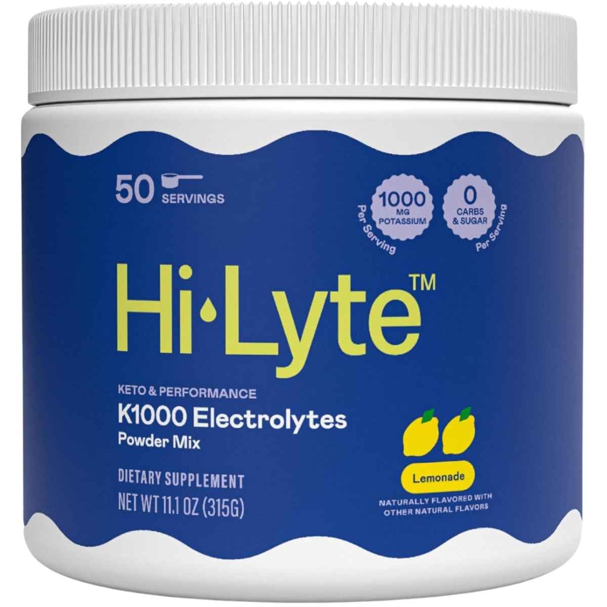Frasco de suplemento Hi-Lyte K1000 Electrolitos limonada 50 porciones